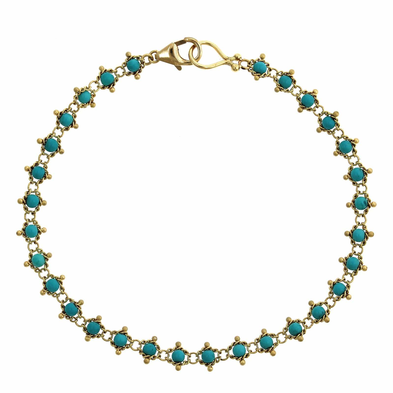 Amali 18K Yellow Gold Textile Turquoise Bracelet