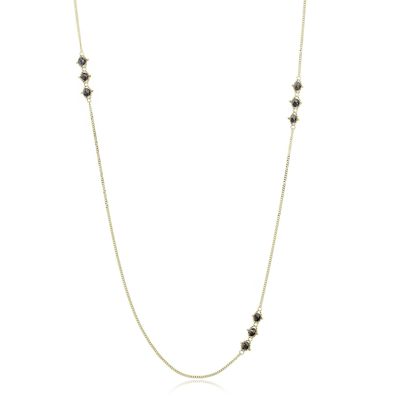 Amali 18K Yellow Gold Triple Black Diamond Necklace