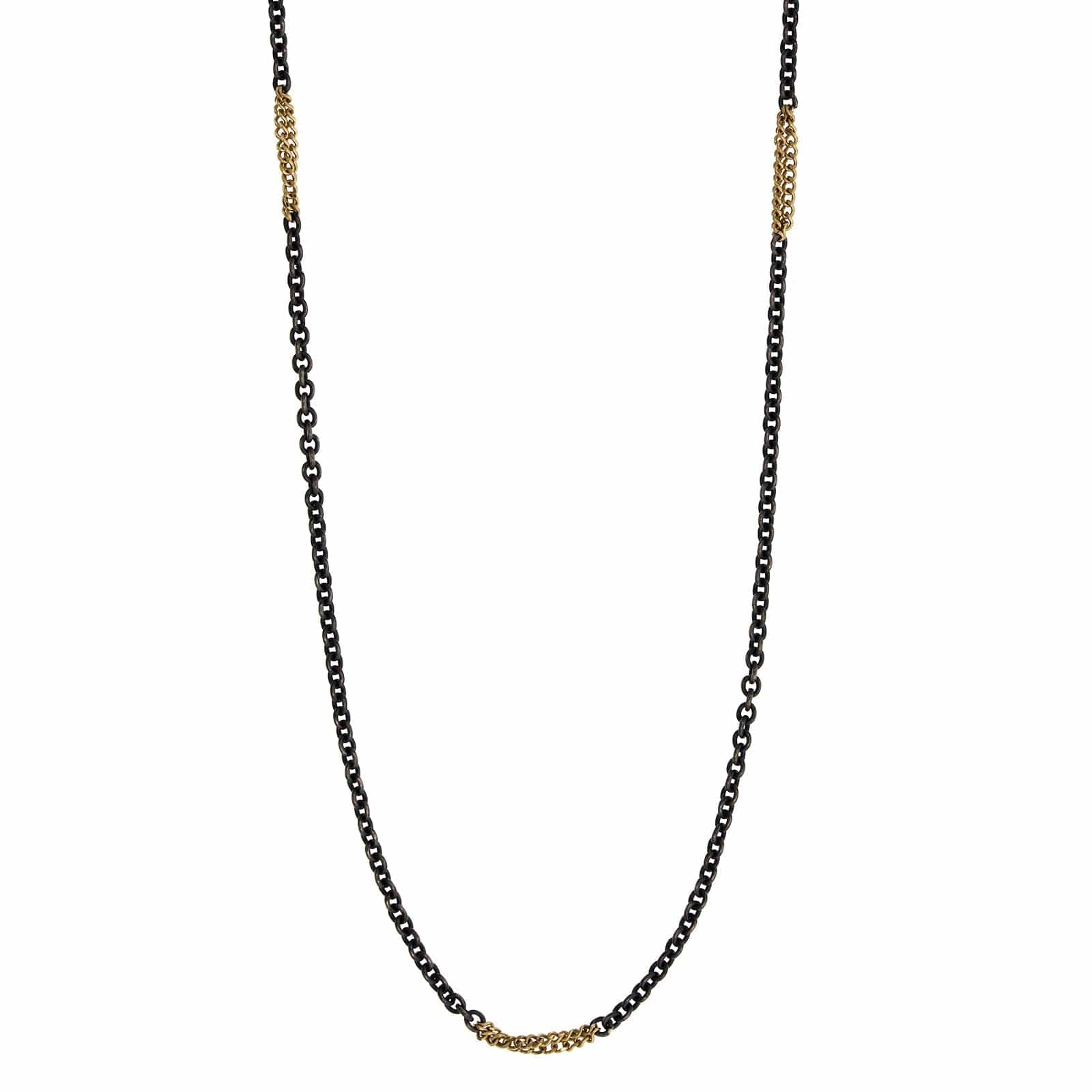 Amali Sterling Silver with 18K Yellow Gold Station Chain - Image 4