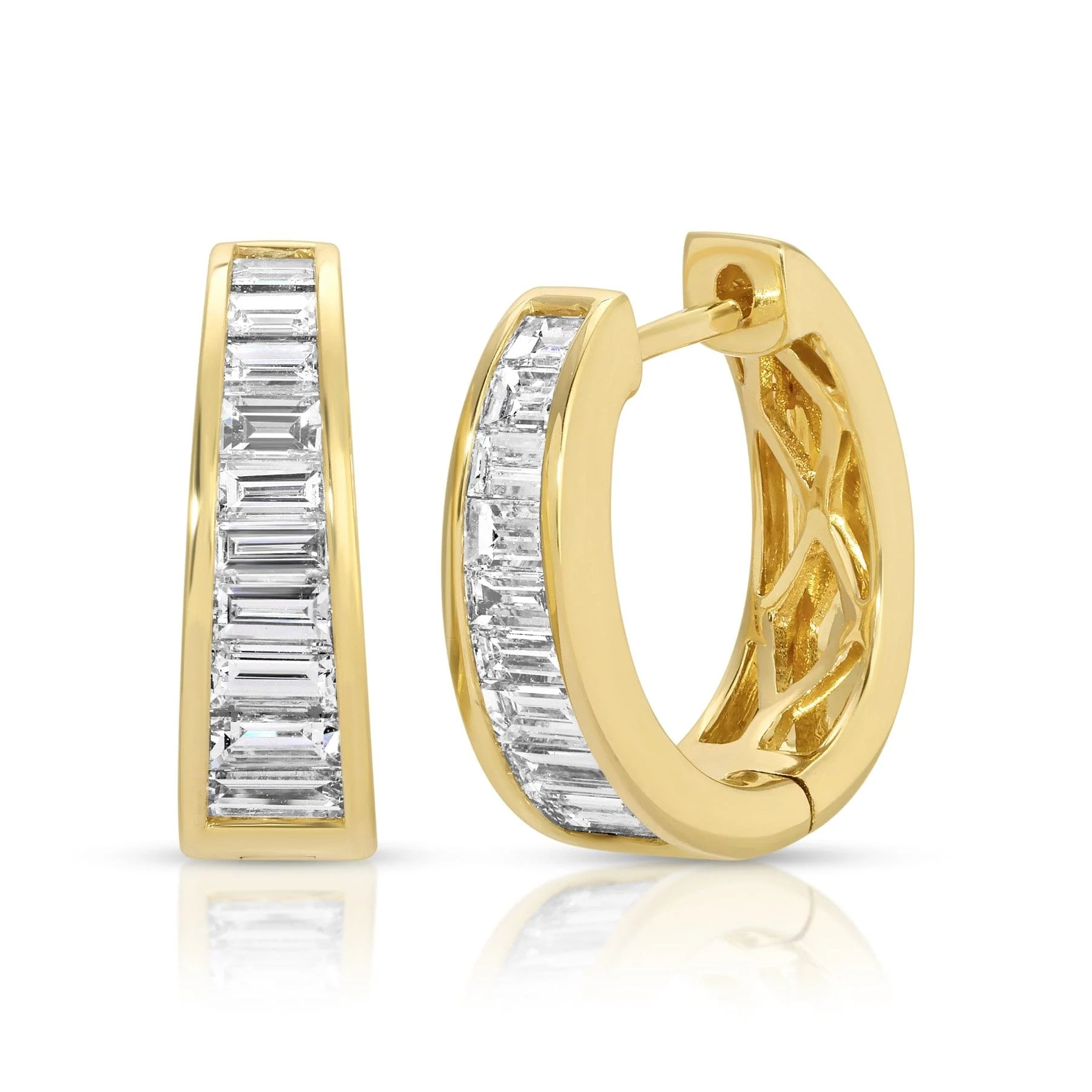 Anita Ko 18K Yellow Gold Baguette Diamond Meryl Hoop Earrings