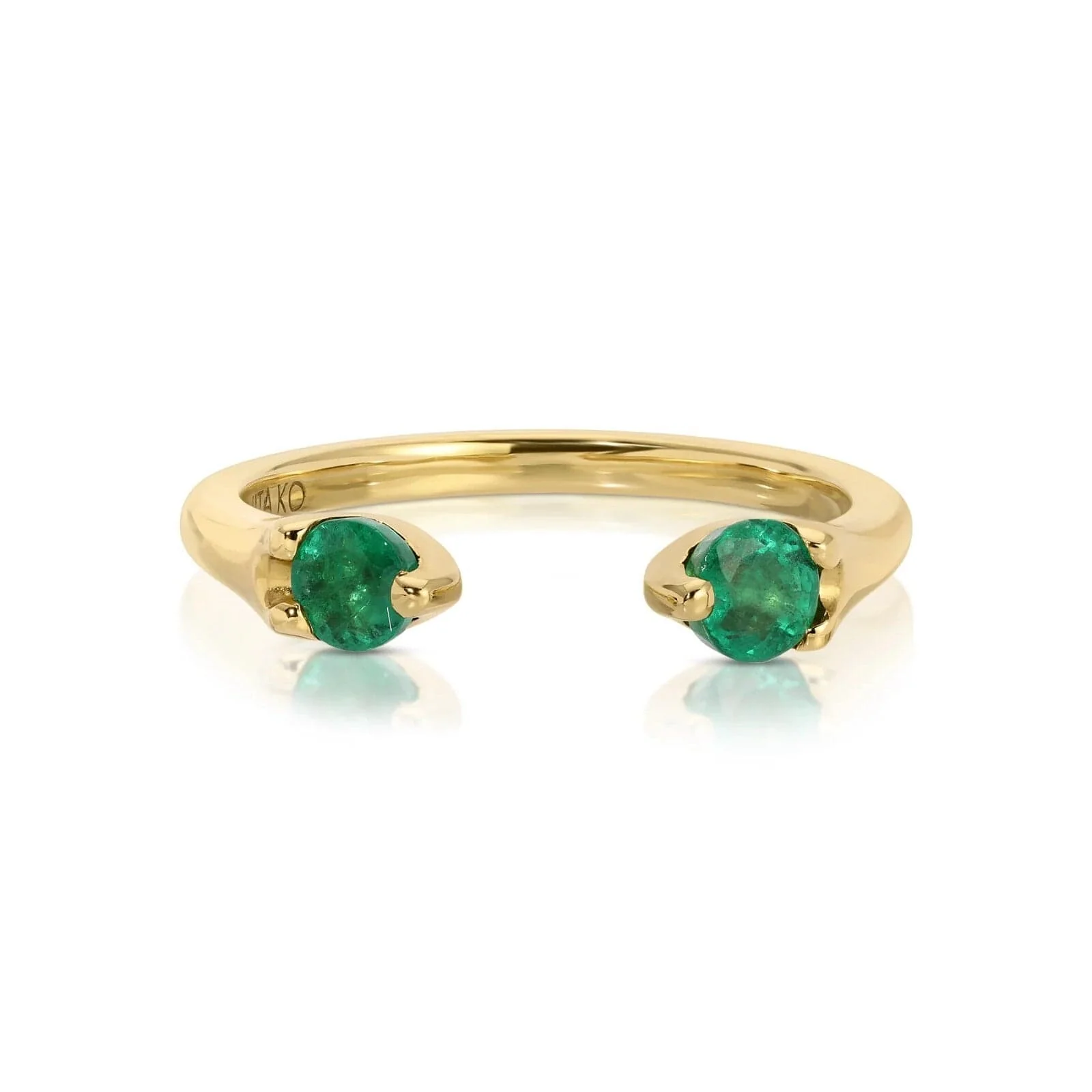 Anita Ko 18K Yellow Gold Emerald Orbit Ring