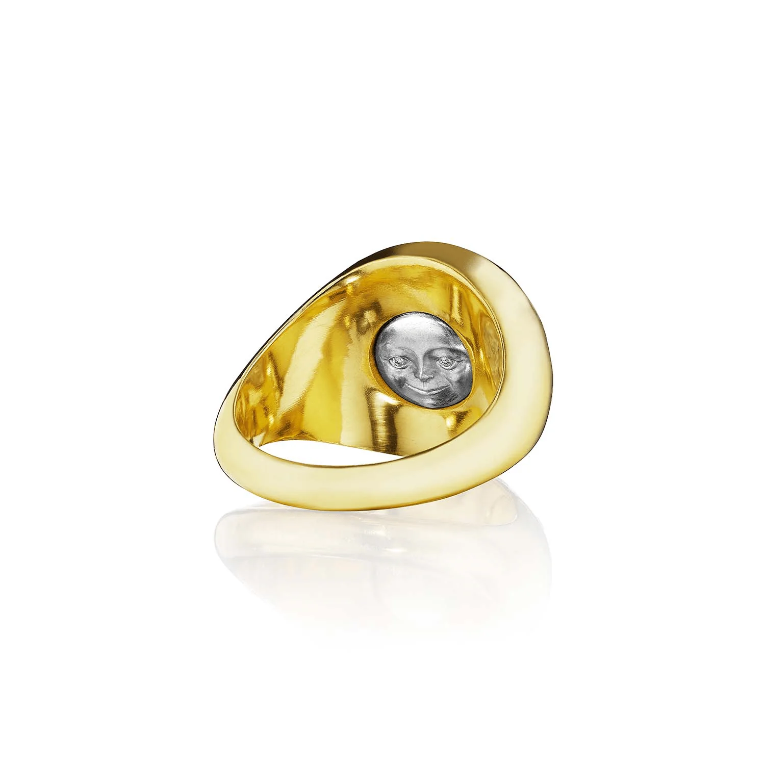 Anthony Lent 18K Yellow Gold and Platinum Diamond Topaz Sunday Ring - Image 3