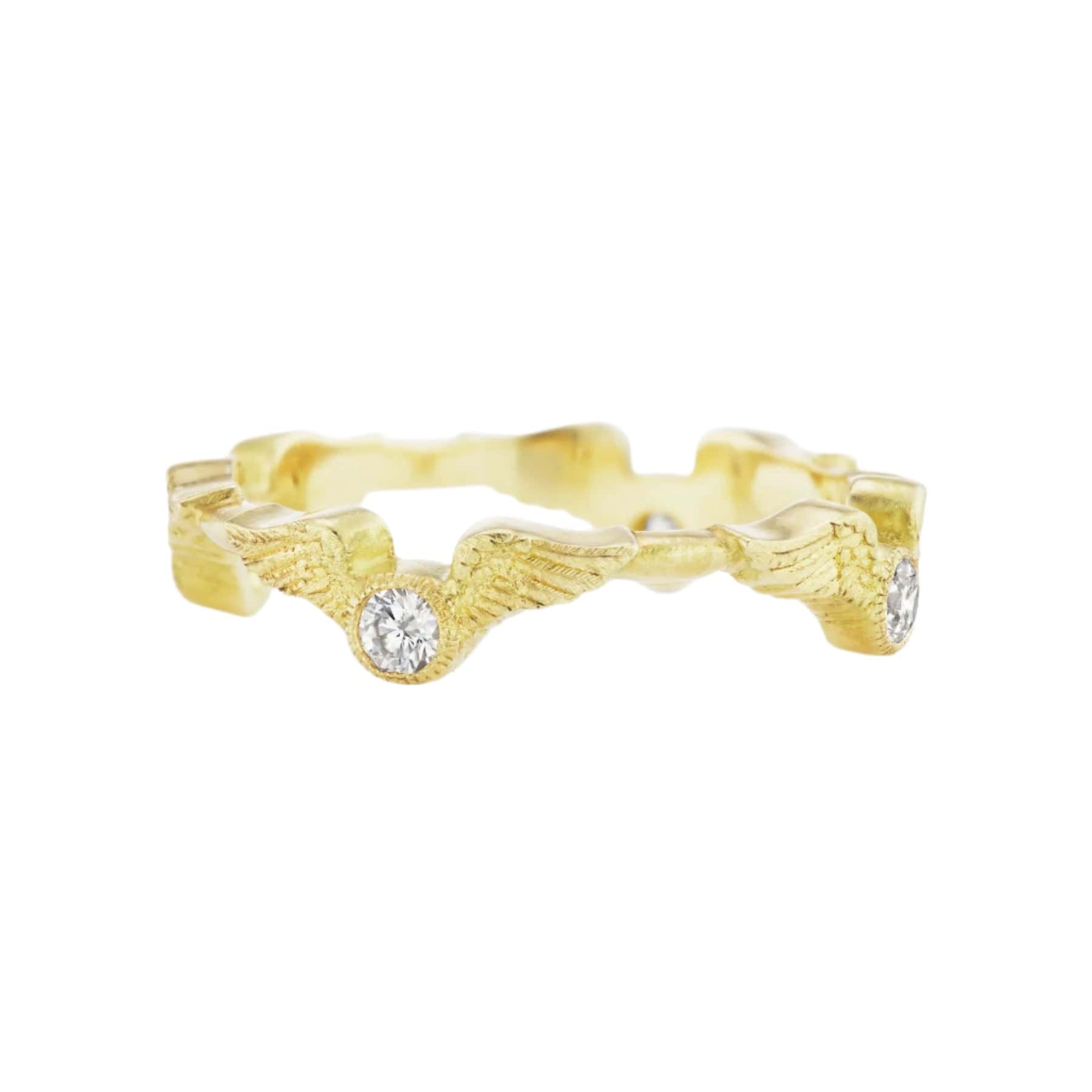 Anthony Lent 18K Yellow Gold Tiny Flying Diamond Ring