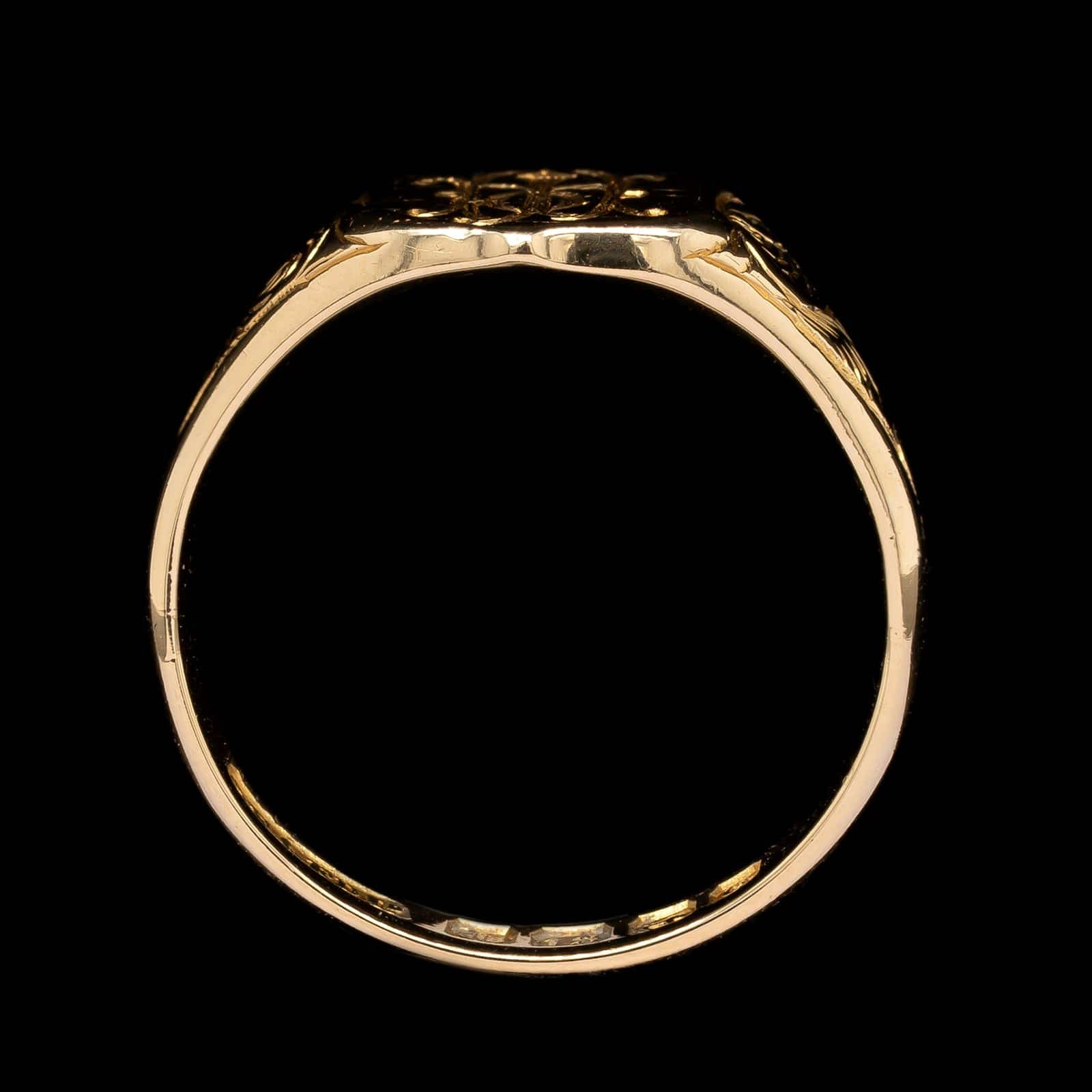 Antique 18K Yellow Gold Estate Signet Ring - Image 3