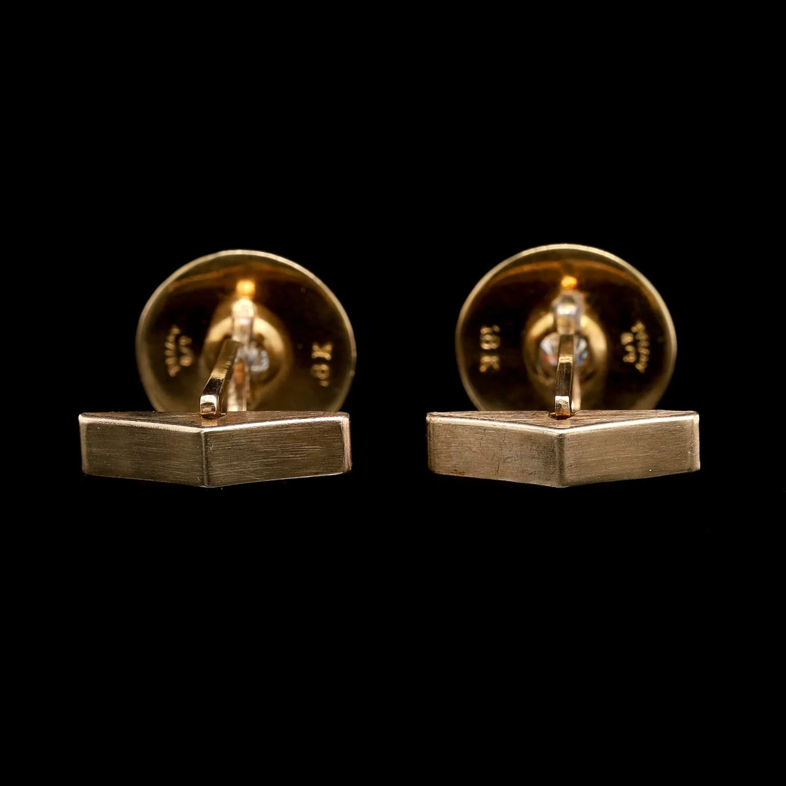 Antique Tiffany &amp; Co. 18K Yellow Gold Estate Diamond Cufflinks - Image 2