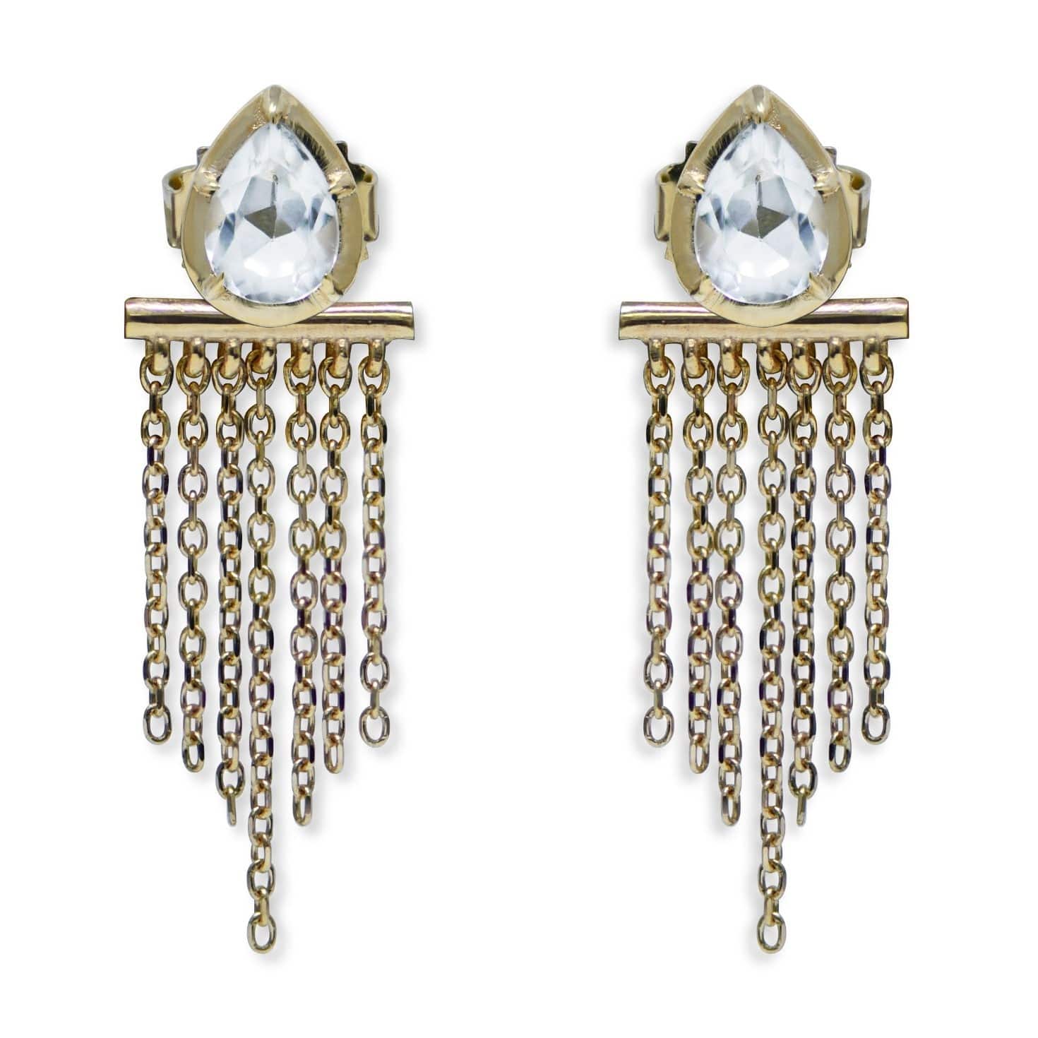 Anzie 14K Yellow Gold Melia Fringe Topaz Earrings