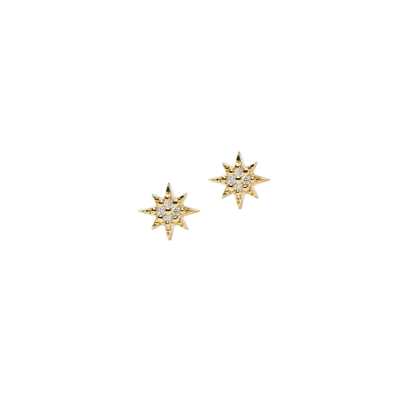 Anzie 14K Yellow Gold North Star Stud Earrings