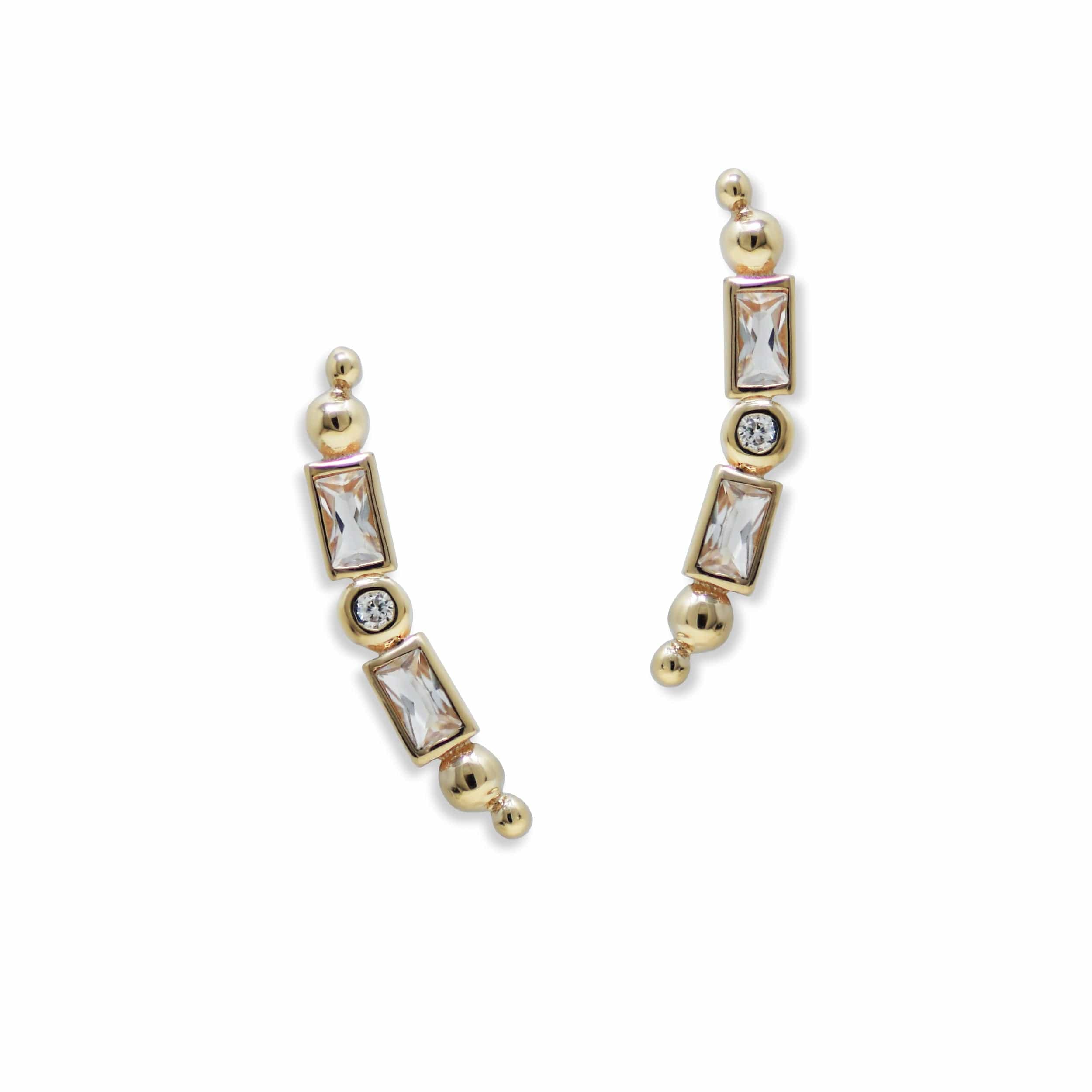 Anzie 14K Yellow Gold Topaz Climber Earrings