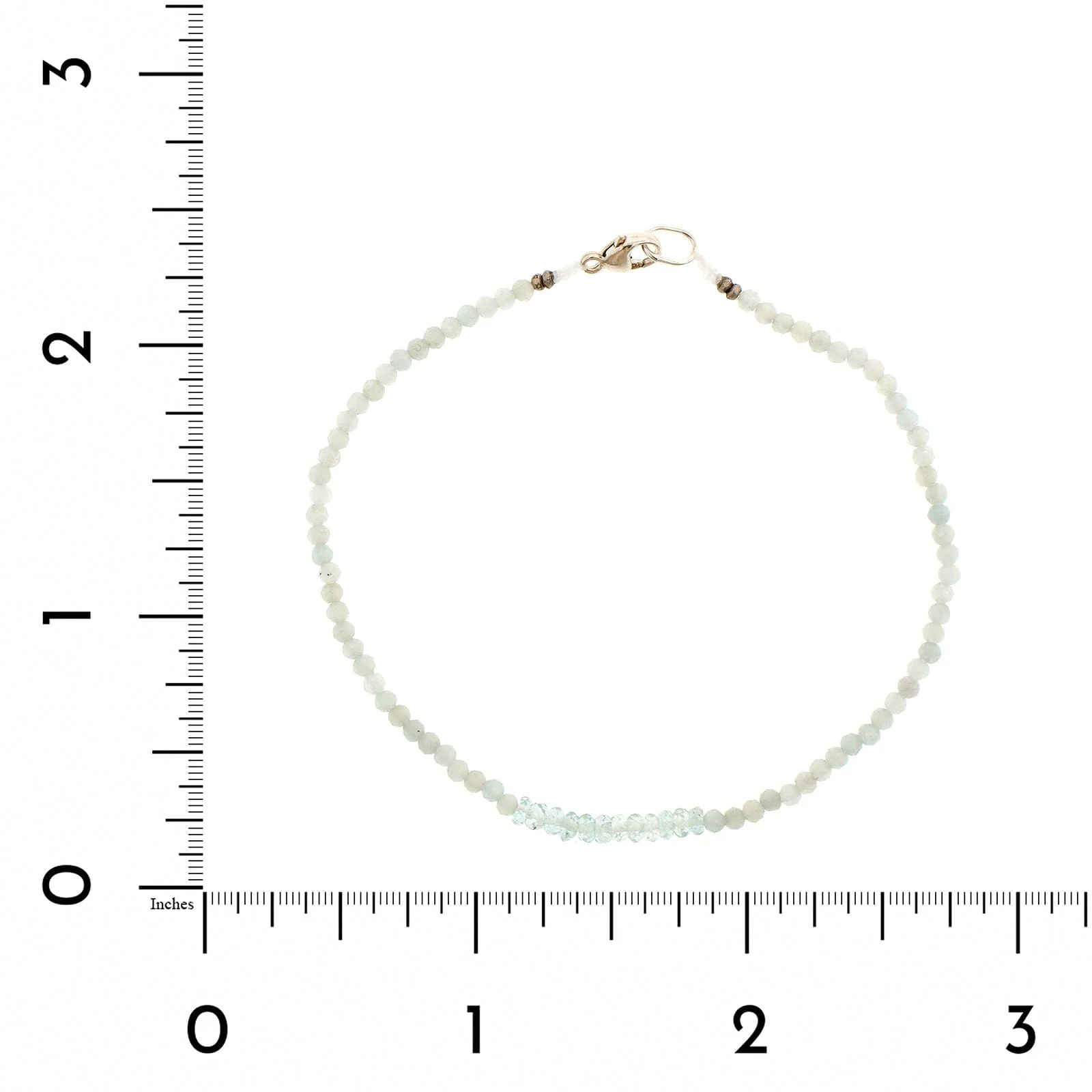 Sterling Silver Aquamarine Beaded Bracelet - Image 2