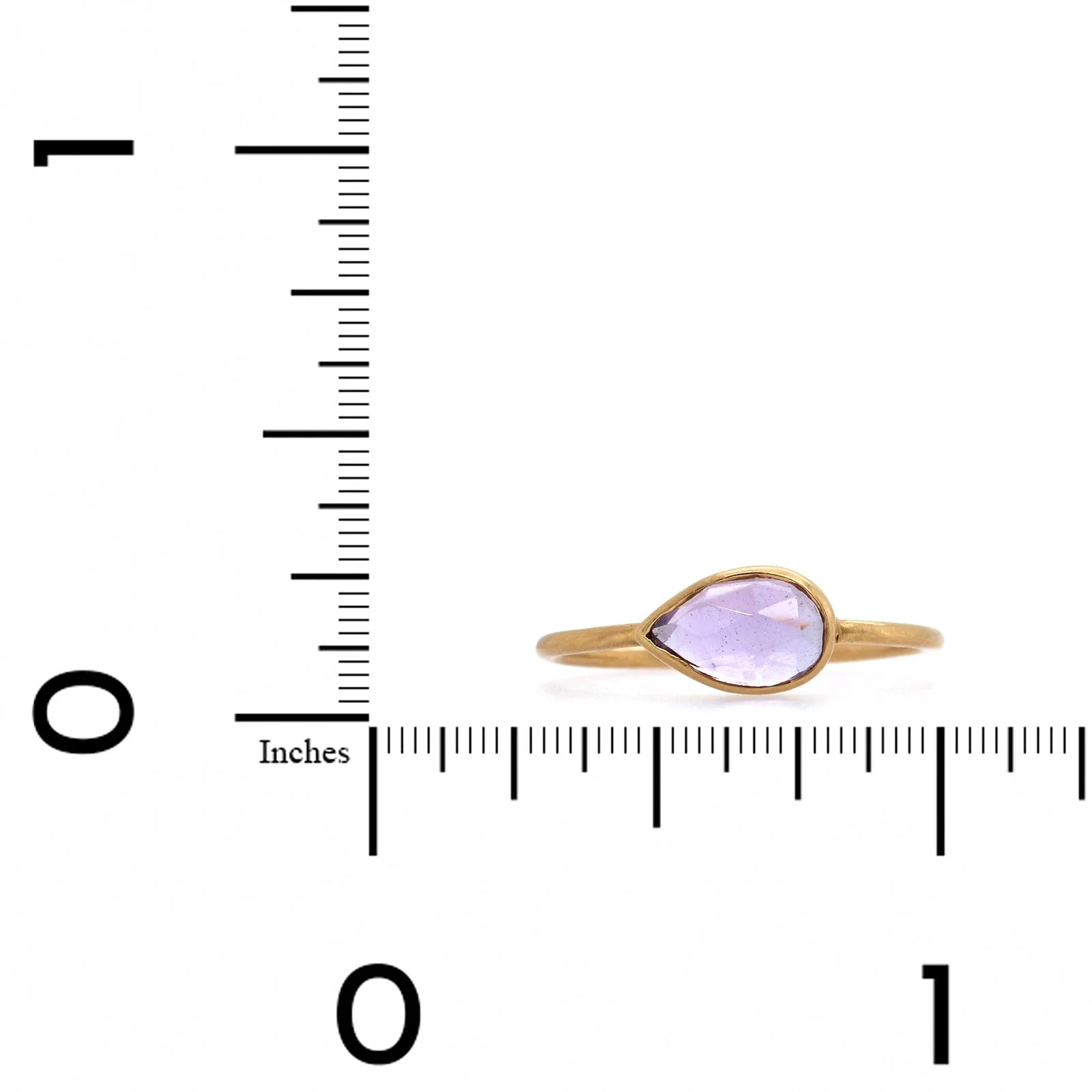 14K Yellow Gold Amethyst Bezel Set Ring - Image 3