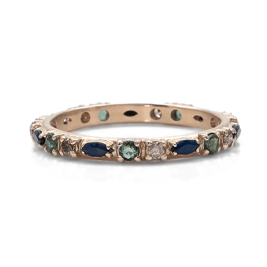 Armenta 14K Rose Gold Diamond and Tourmaline Band
