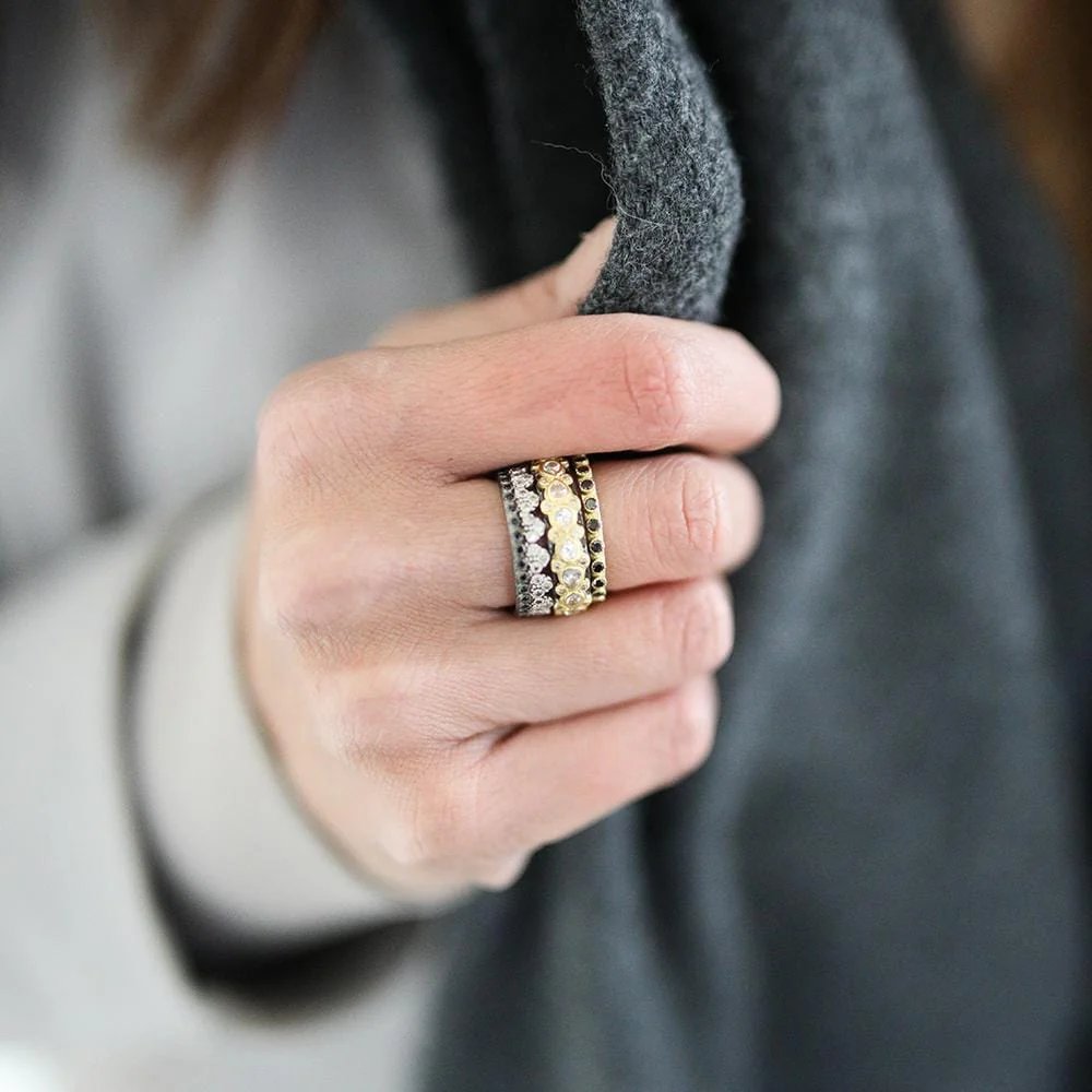 Armenta 18K Yellow and Sterling Silver Stackable Band - Image 2