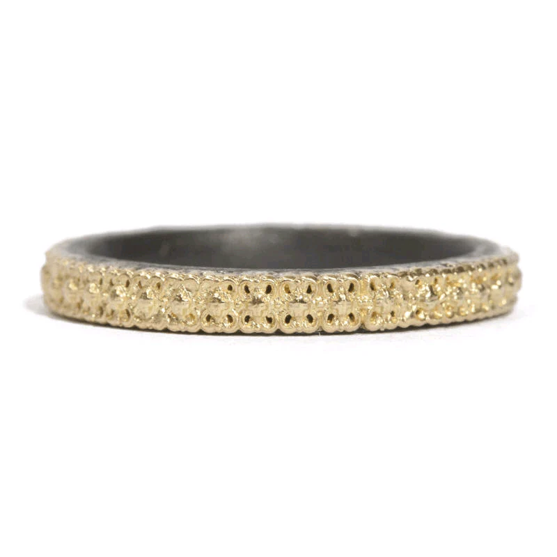 Armenta 18K Yellow and Sterling Silver Stackable Band