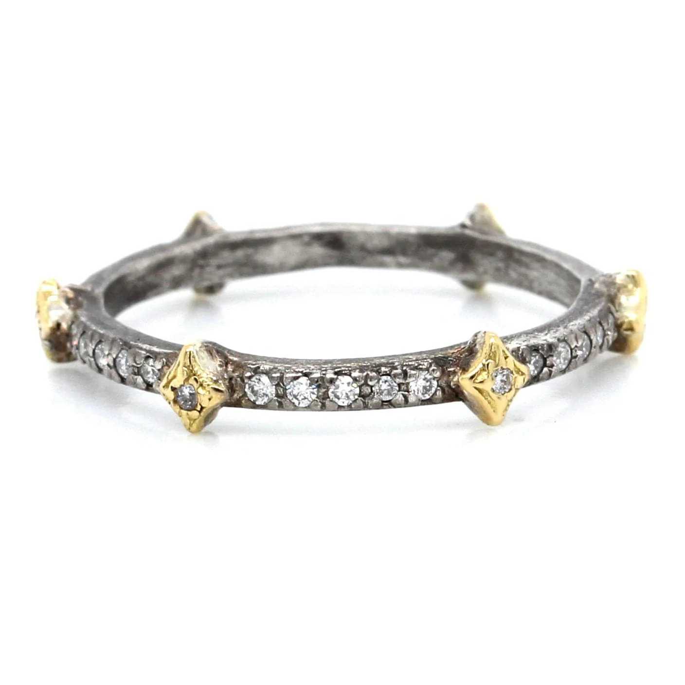 Armenta 18K Yellow Gold and Sterling Silver Crivelli Diamond Ring