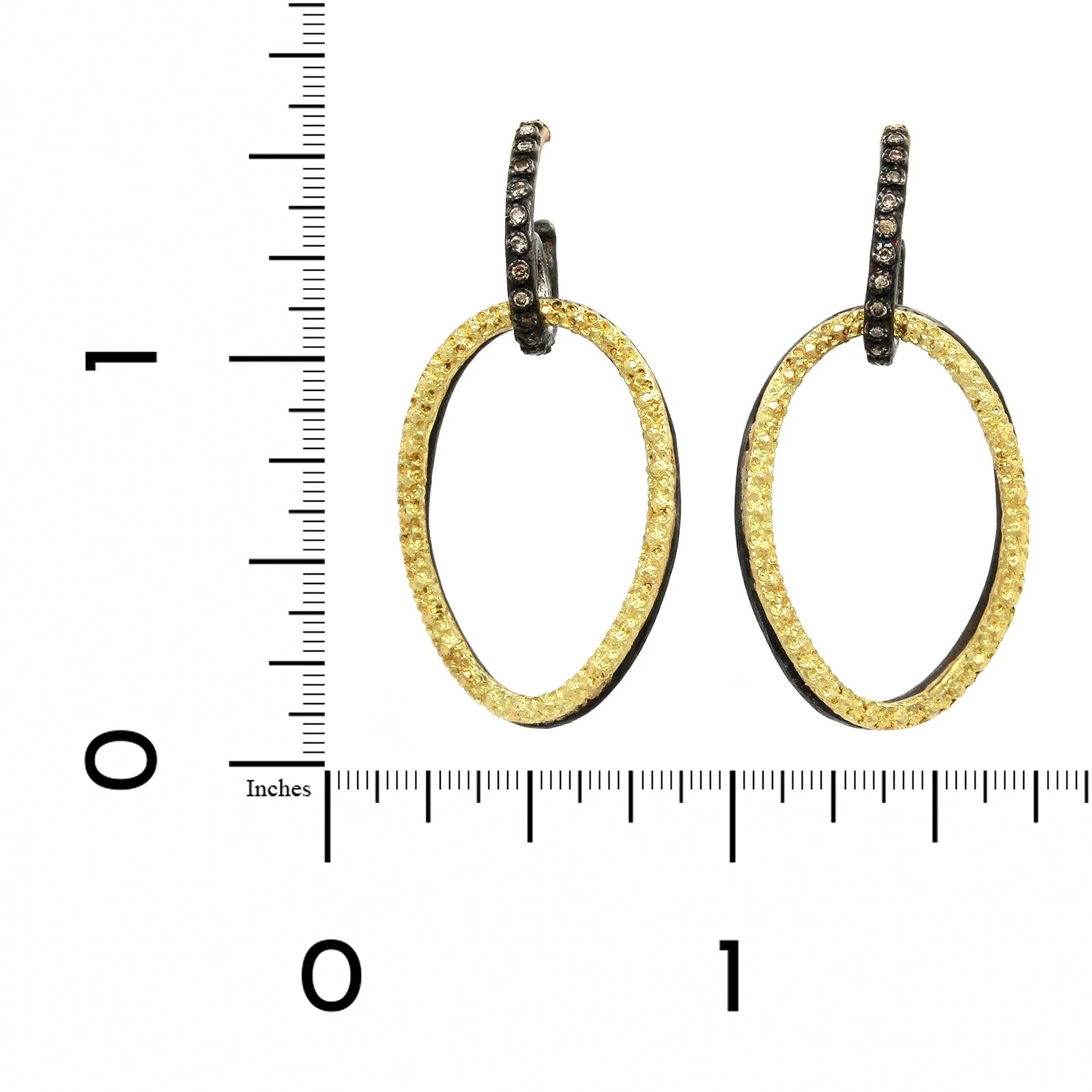 Armenta 18K Yellow Gold and Sterling Silver Large Open Circle Drop Earrings - Image 2