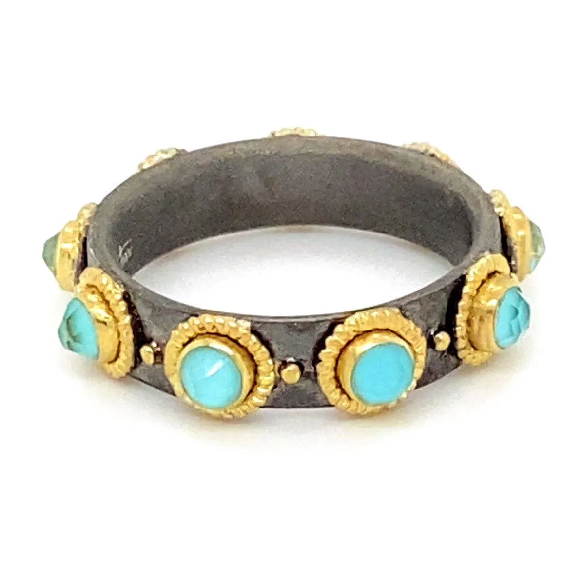 Armenta 18K Yellow Gold and Sterling Silver Turquoise Ring