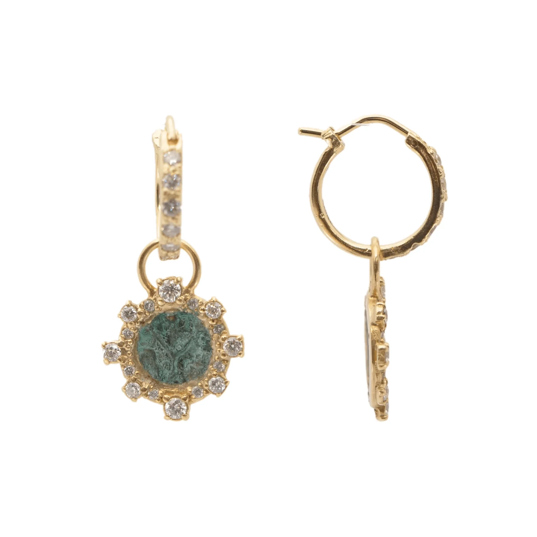 Armenta 18K Yellow Gold Artifact Diamond Halo Drop Earrings