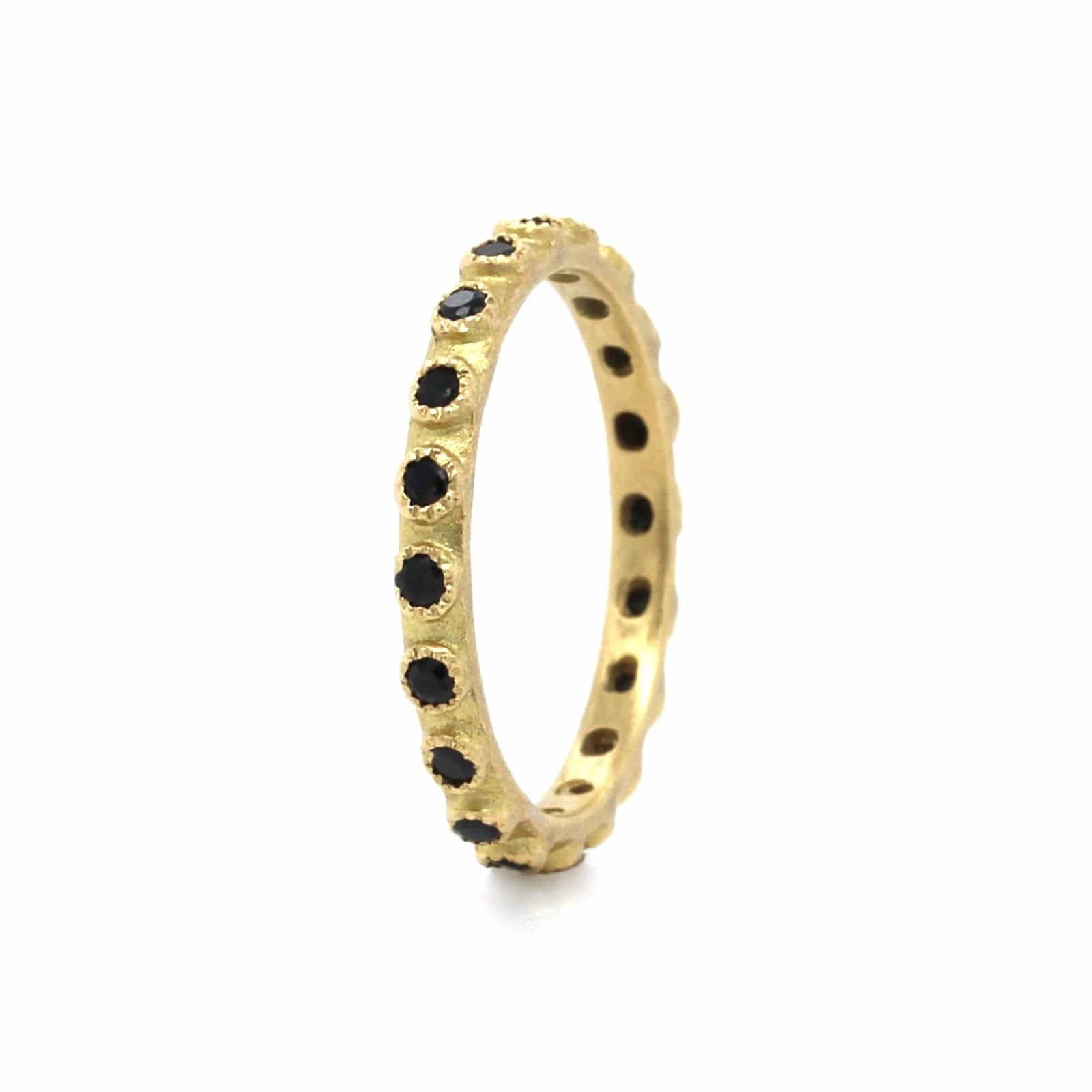 Armenta 18K Yellow Gold Black Sapphire Band - Image 2