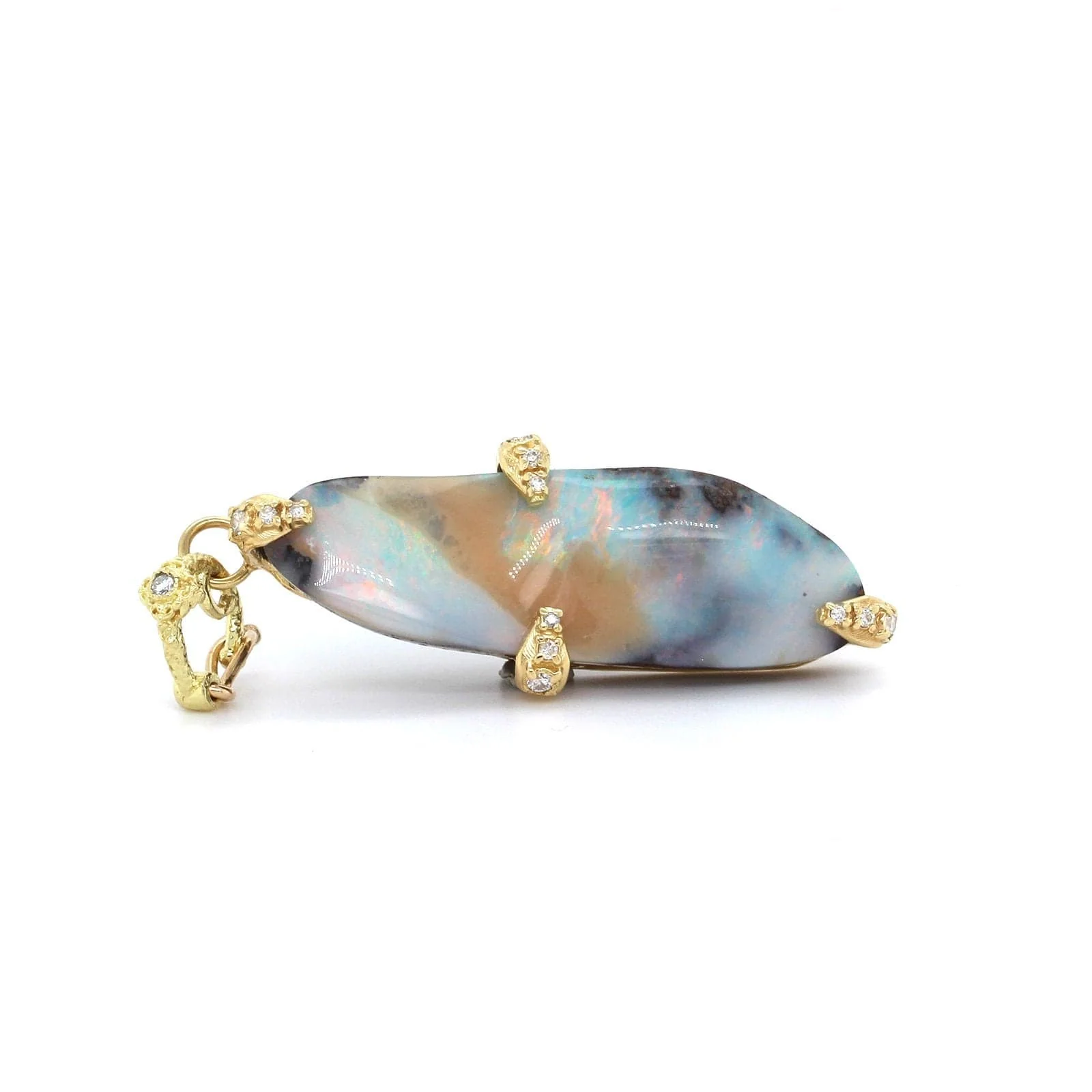 Armenta 18K Yellow Gold Diamond Opal Pendant