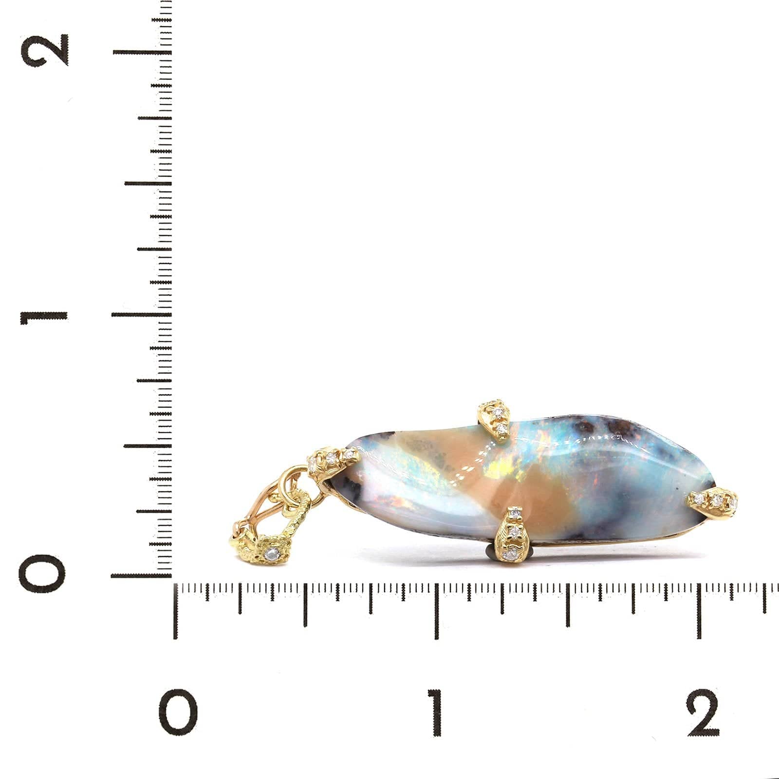 Armenta 18K Yellow Gold Diamond Opal Pendant - Image 2