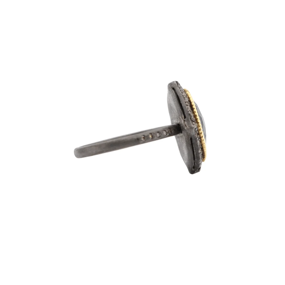 Armenta Blackened Sterling Silver and Gold Mother of Pearl Ring - Image 2