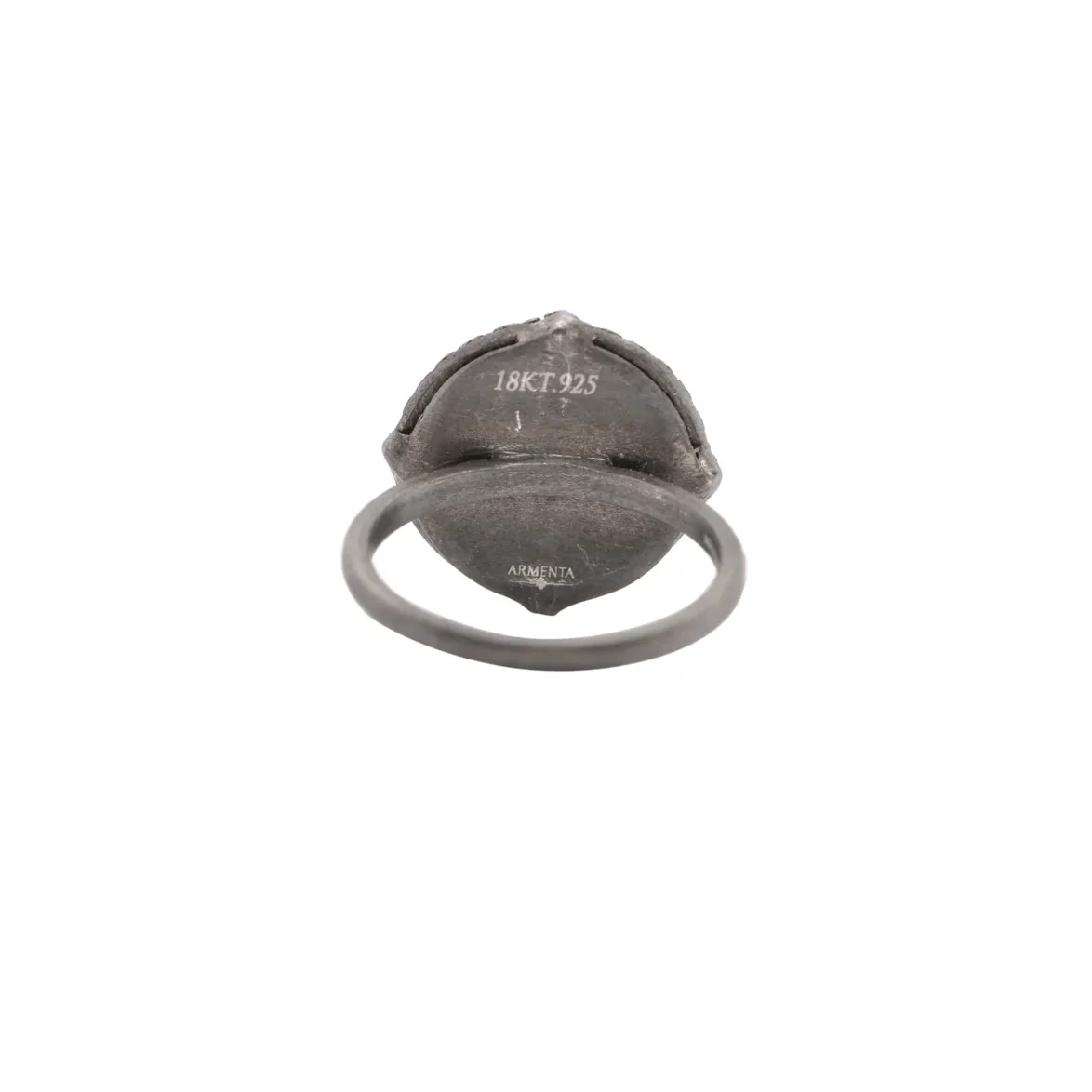 Armenta Blackened Sterling Silver and Gold Mother of Pearl Ring - Image 3
