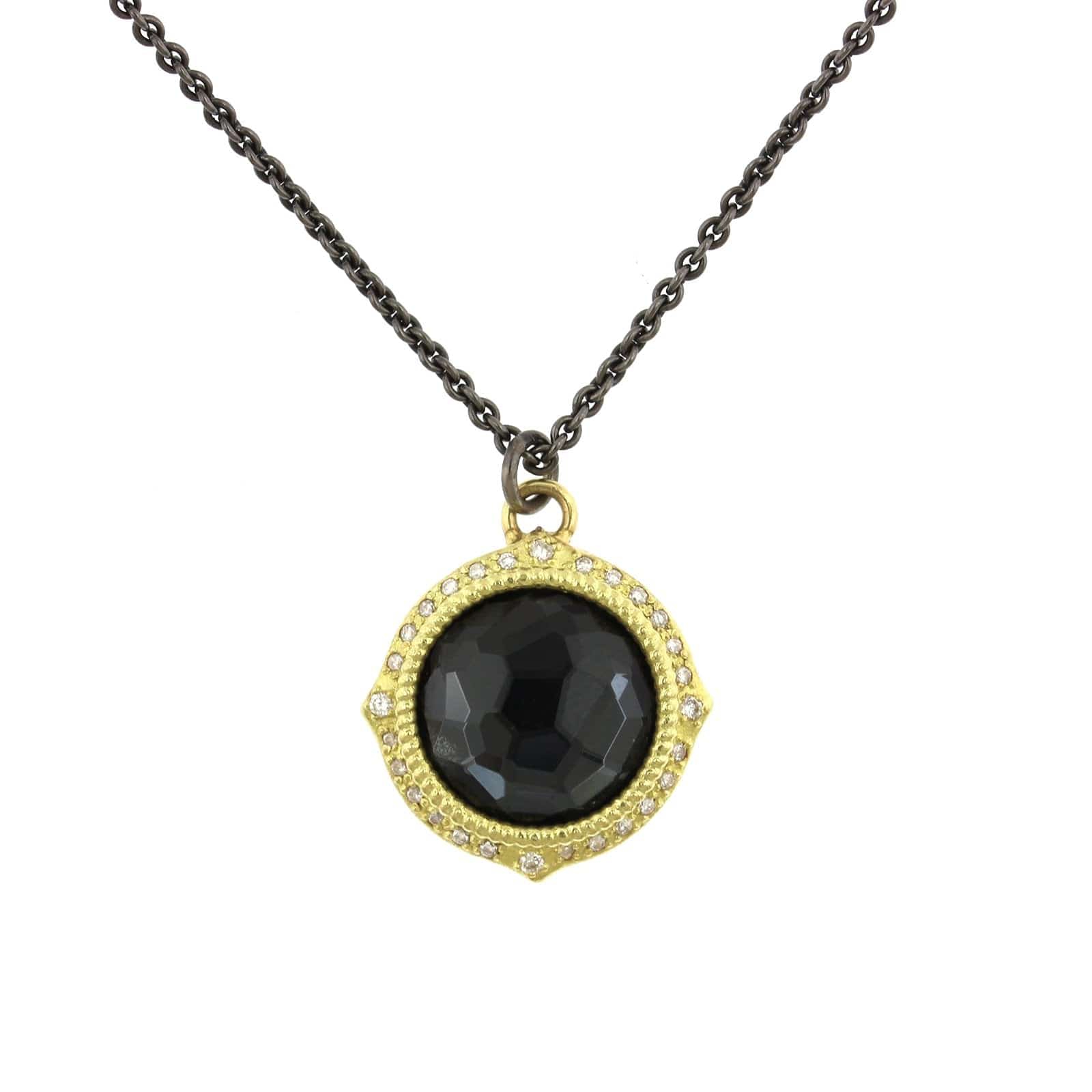 Armenta Sterling Silver and 18K Yellow Gold Hematite and Quartz Necklace