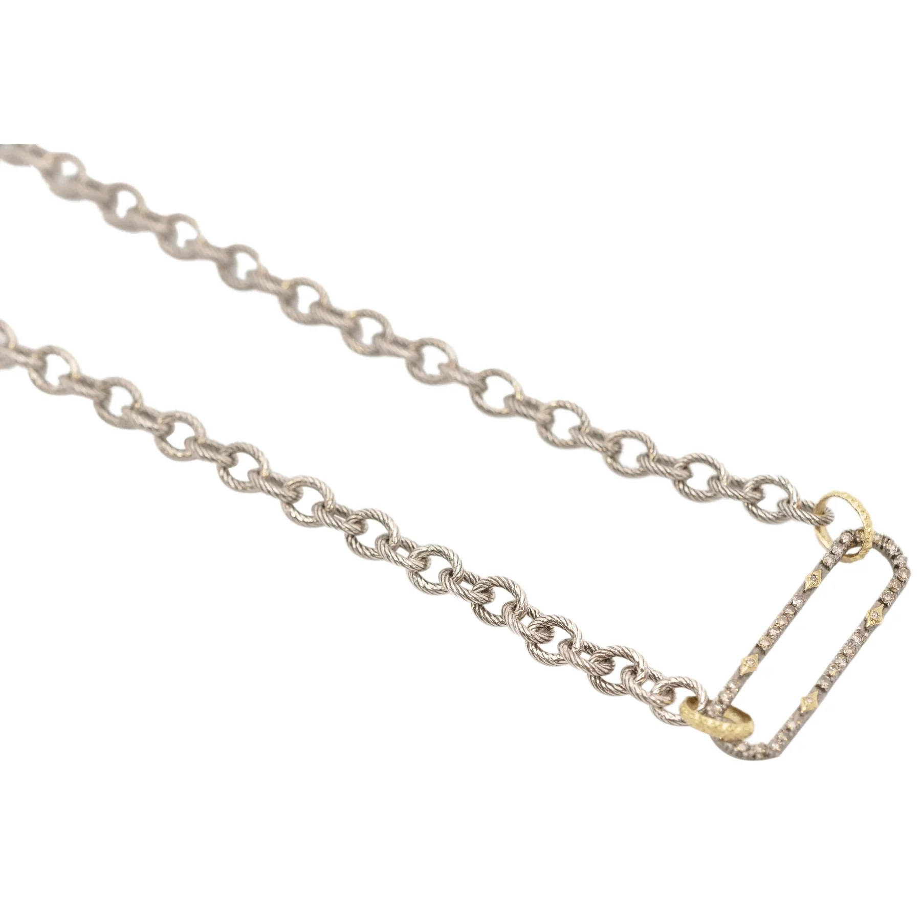 Armenta Sterling Silver and 18K Yellow Gold Paperclip Pendant - Image 4