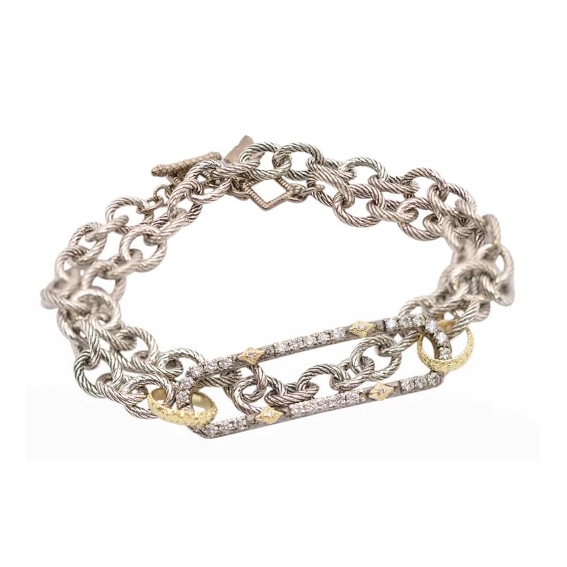Armenta Sterling Silver Double Wrap Champagne Diamond Bracelet