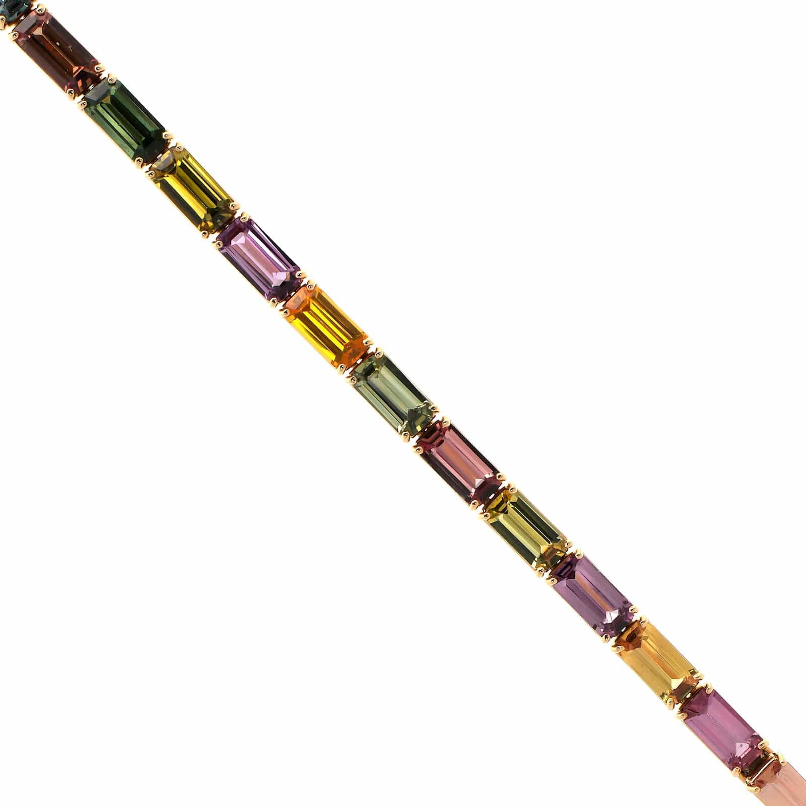 Bayco 18K Yellow Gold Emerald Cut Sapphire Bracelet - Image 2