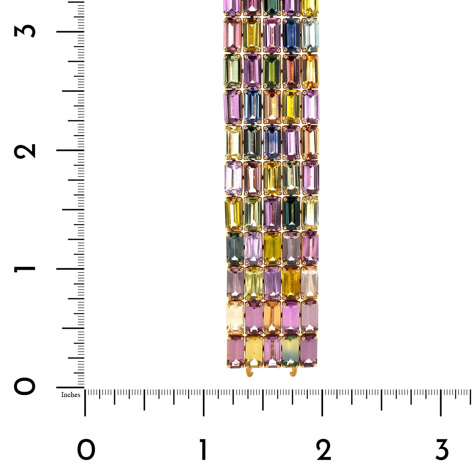 Bayco 18K Yellow Gold Emerald Cut Sapphire Bracelet - Image 3