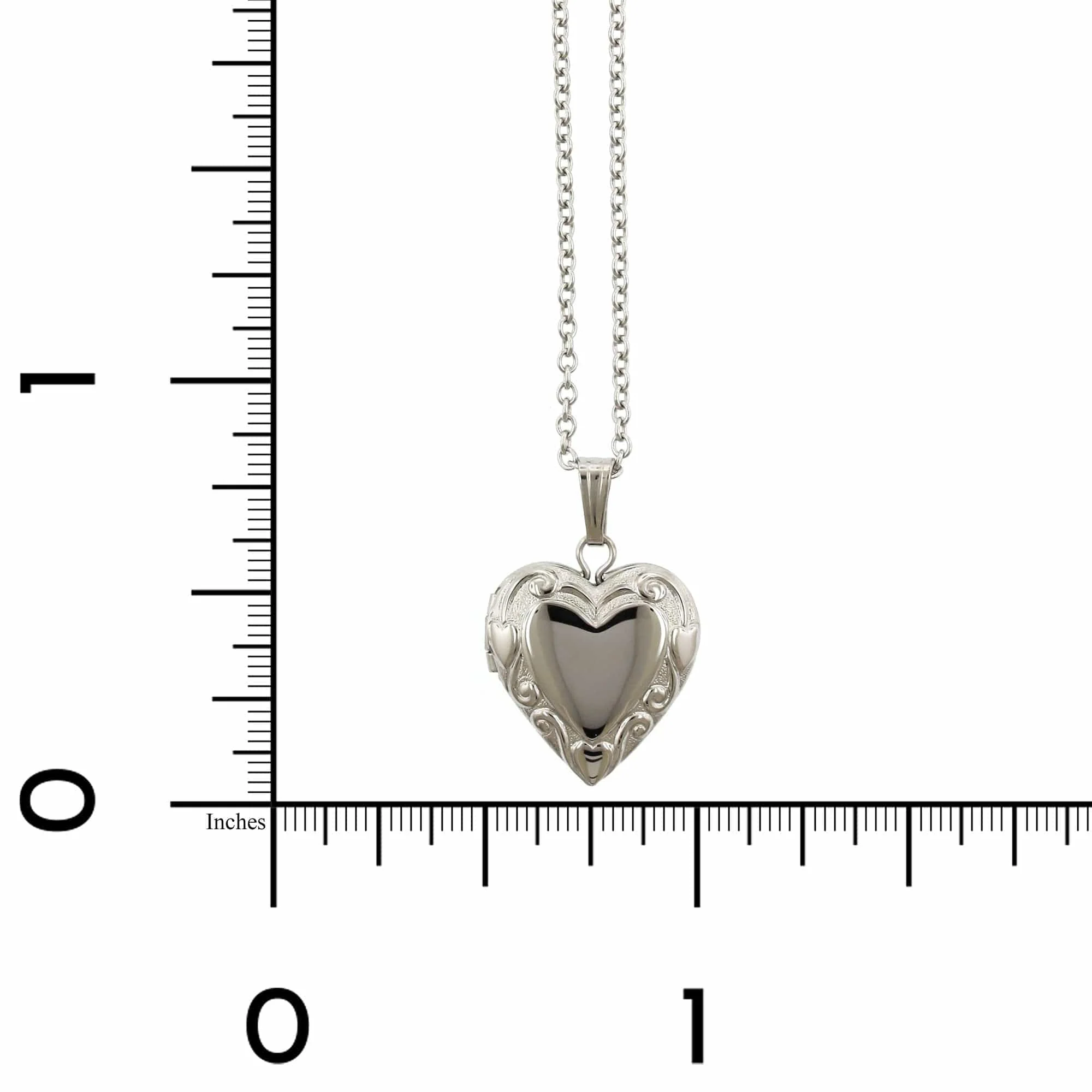 Sterling Silver Child's Floral Heart Locket Necklace - Image 2