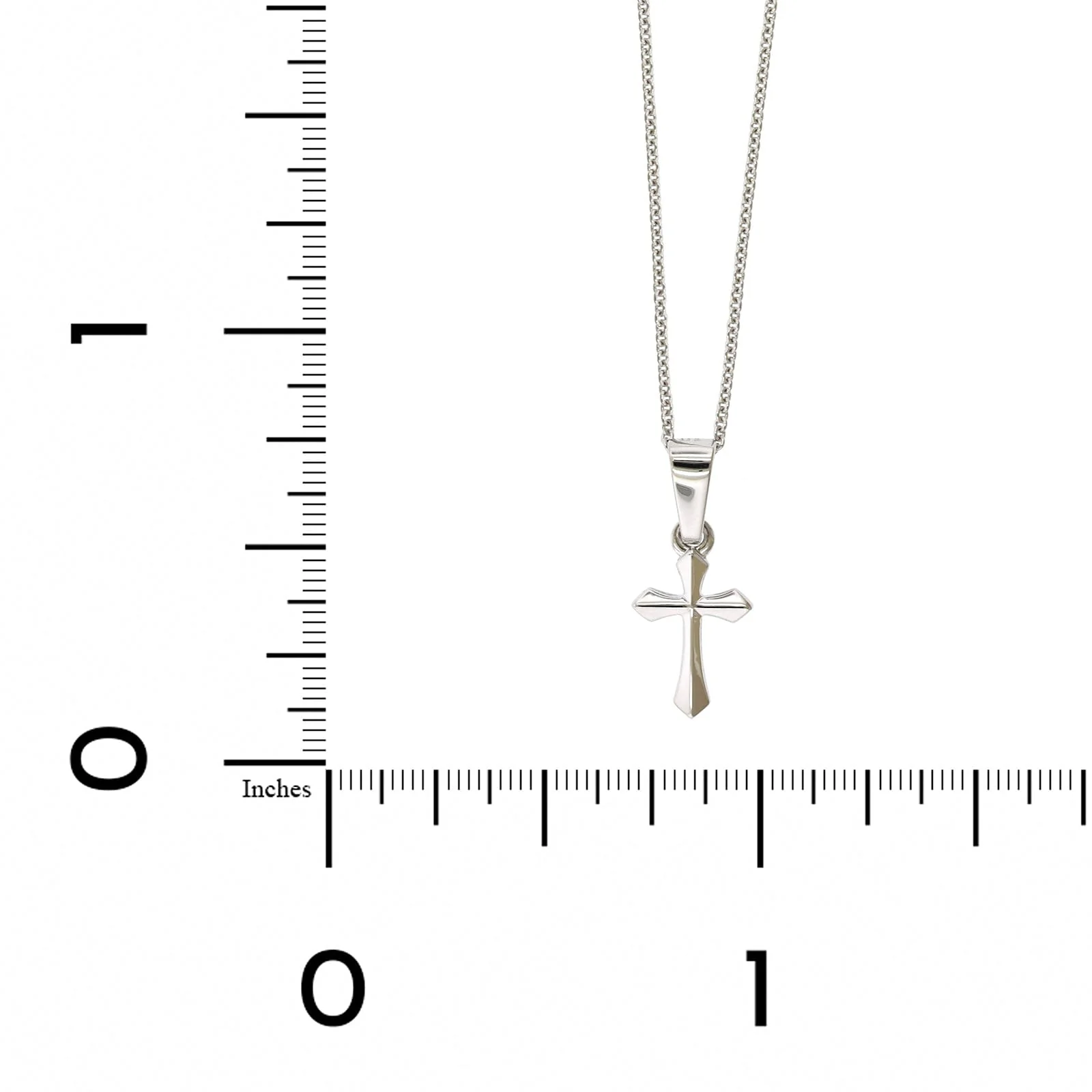 14K White Gold Cross Pendant - Image 3