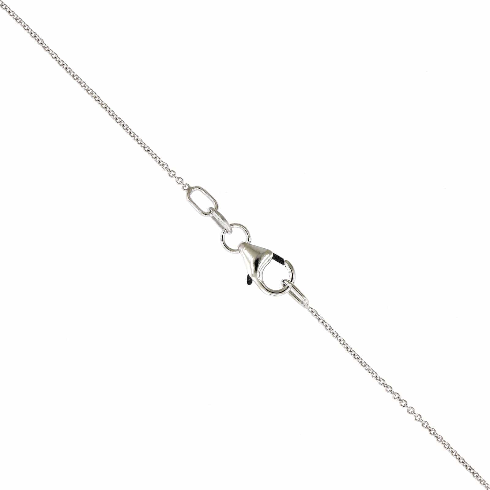 14K White Gold Cushion Blue Topaz Pendant - Image 3