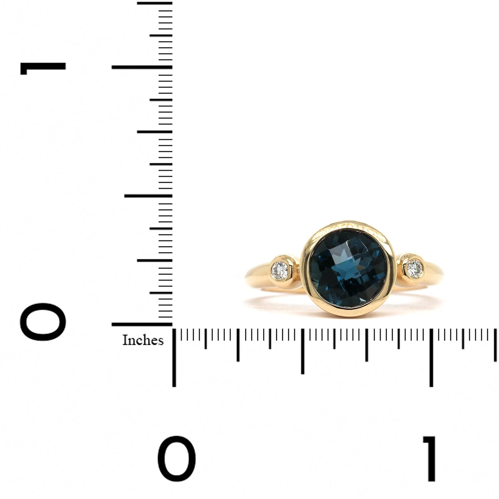 14K Yellow Gold Blue Topaz Ring - Image 3