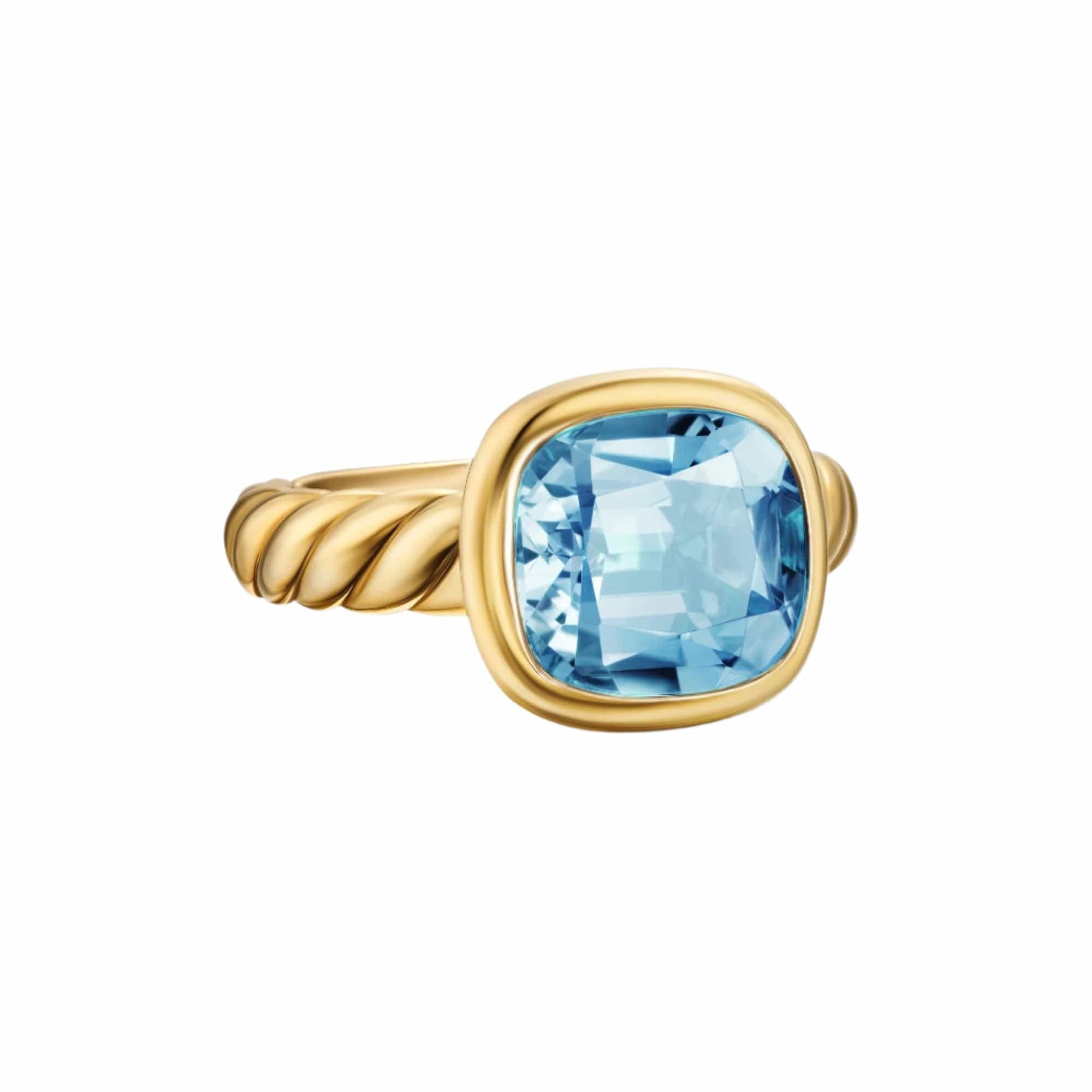 DY Mercer® Stone Ring 18K Yellow Gold with Sky Blue Topaz, 10mm