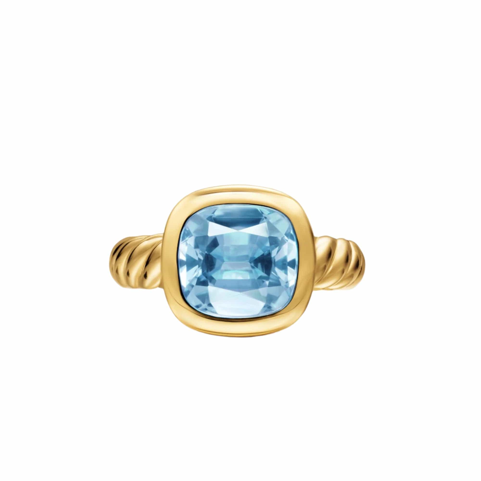 DY Mercer® Stone Ring 18K Yellow Gold with Sky Blue Topaz, 10mm - Image 4