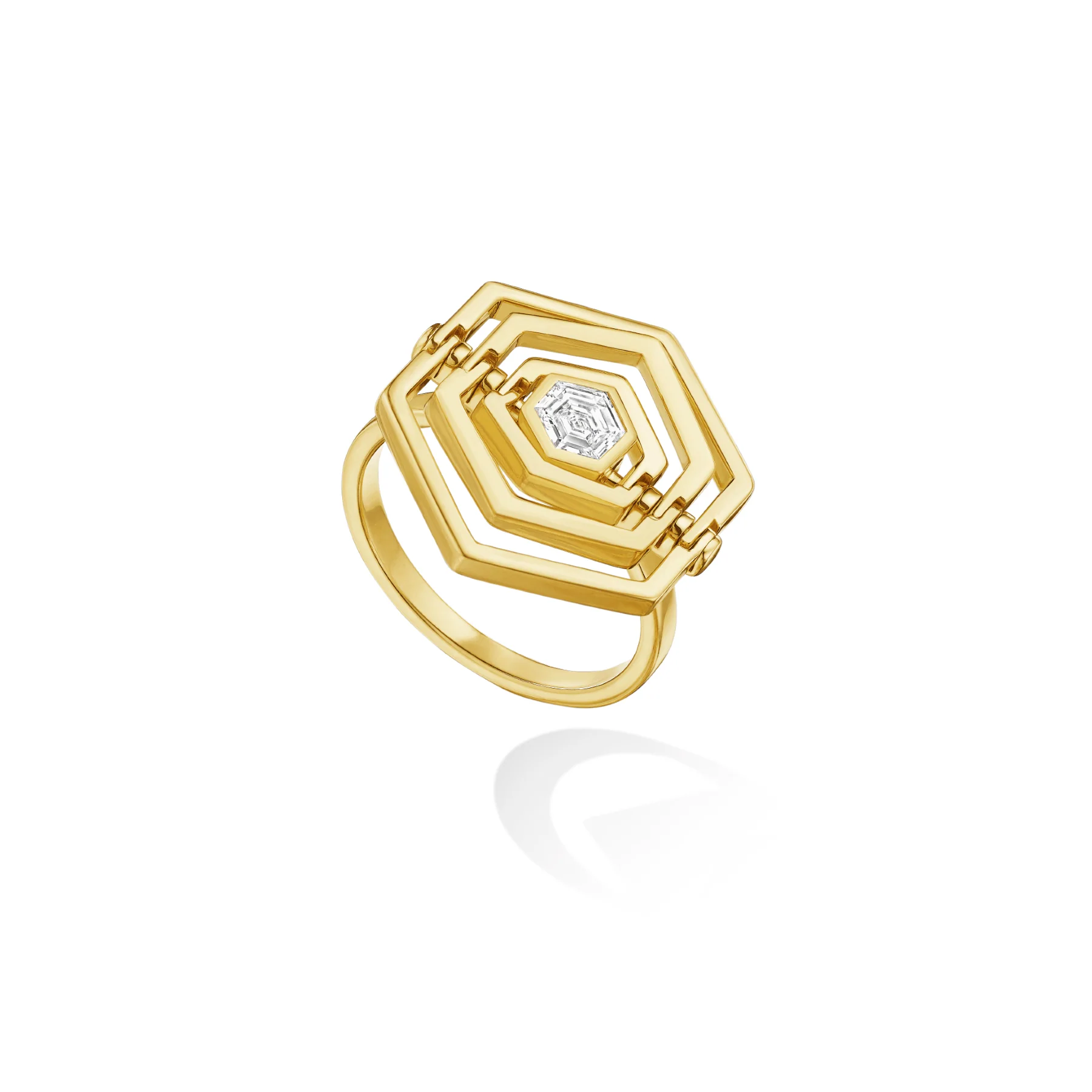 CADAR 18K Yellow Gold B Home One Of A Kind Diamond Ring