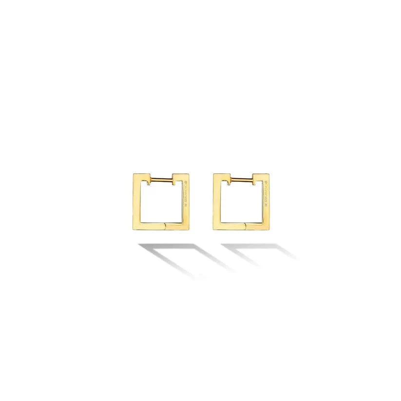 CADAR 18K Yellow Gold Foundation Square Hoop Earrings - Image 2