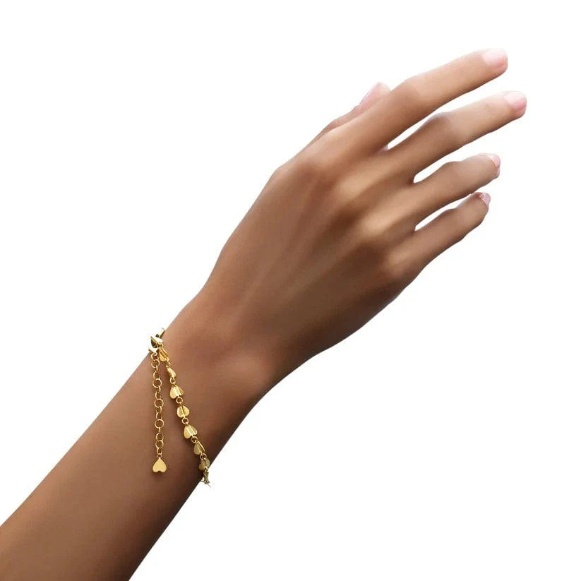 CADAR 18K Yellow Gold Wings of Love Small Heart Bracelet - Image 2