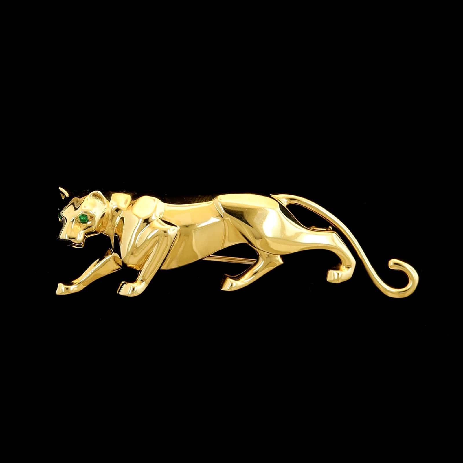 Cartier 18K Yellow Gold Estate Panther Pin
