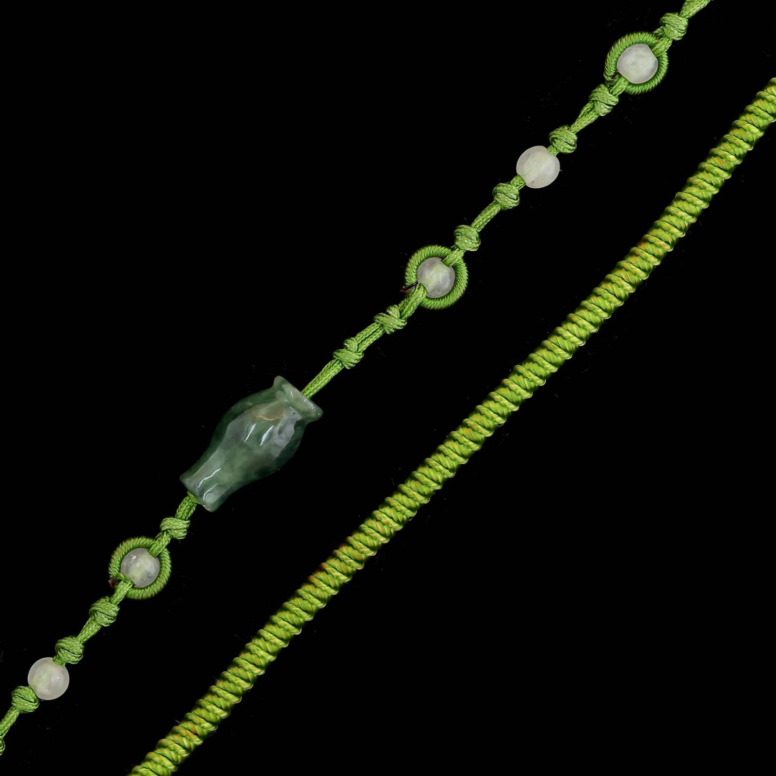 Carved Estate Jadeite Cord Pendant - Image 3