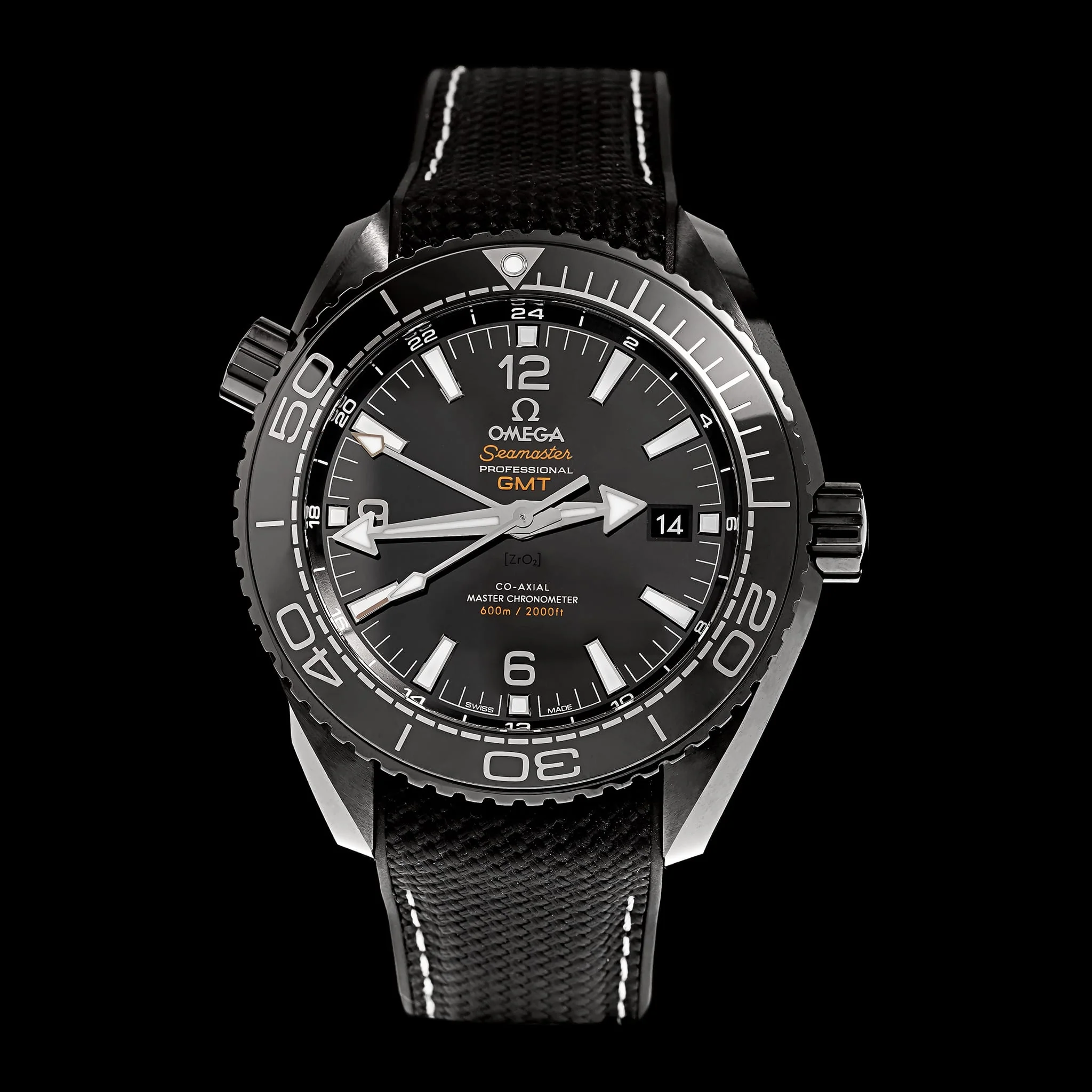 Ceramic Pre-Owned Omega Seamaster Planet Ocean 600m GMT Estate Watch