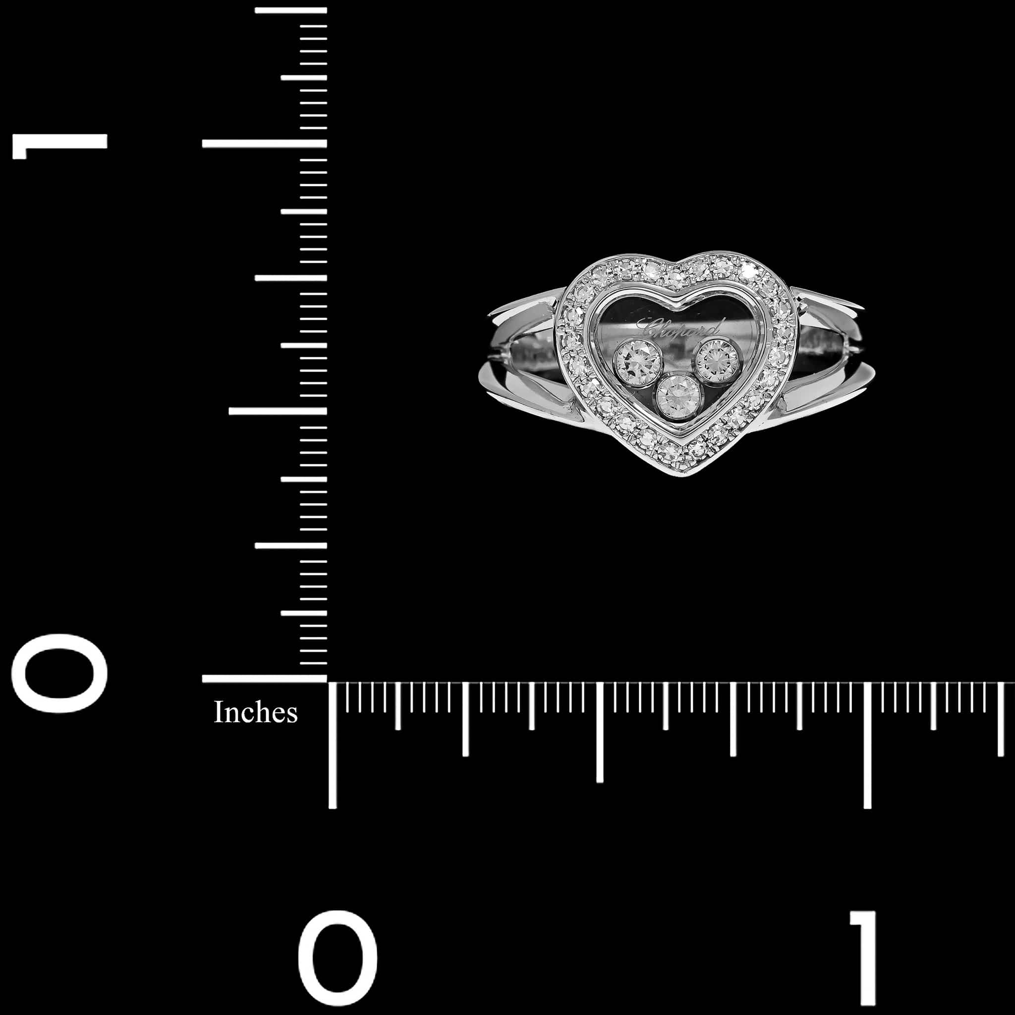 Chopard 18K White Gold Estate Happy Diamonds Heart Ring - Image 3