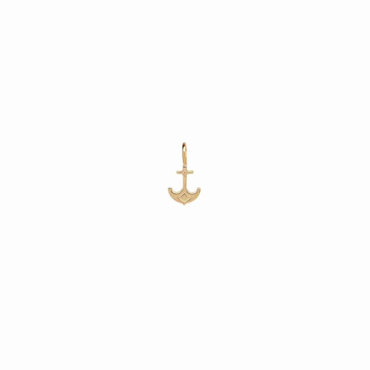 14K Yellow Gold Anchor Charm