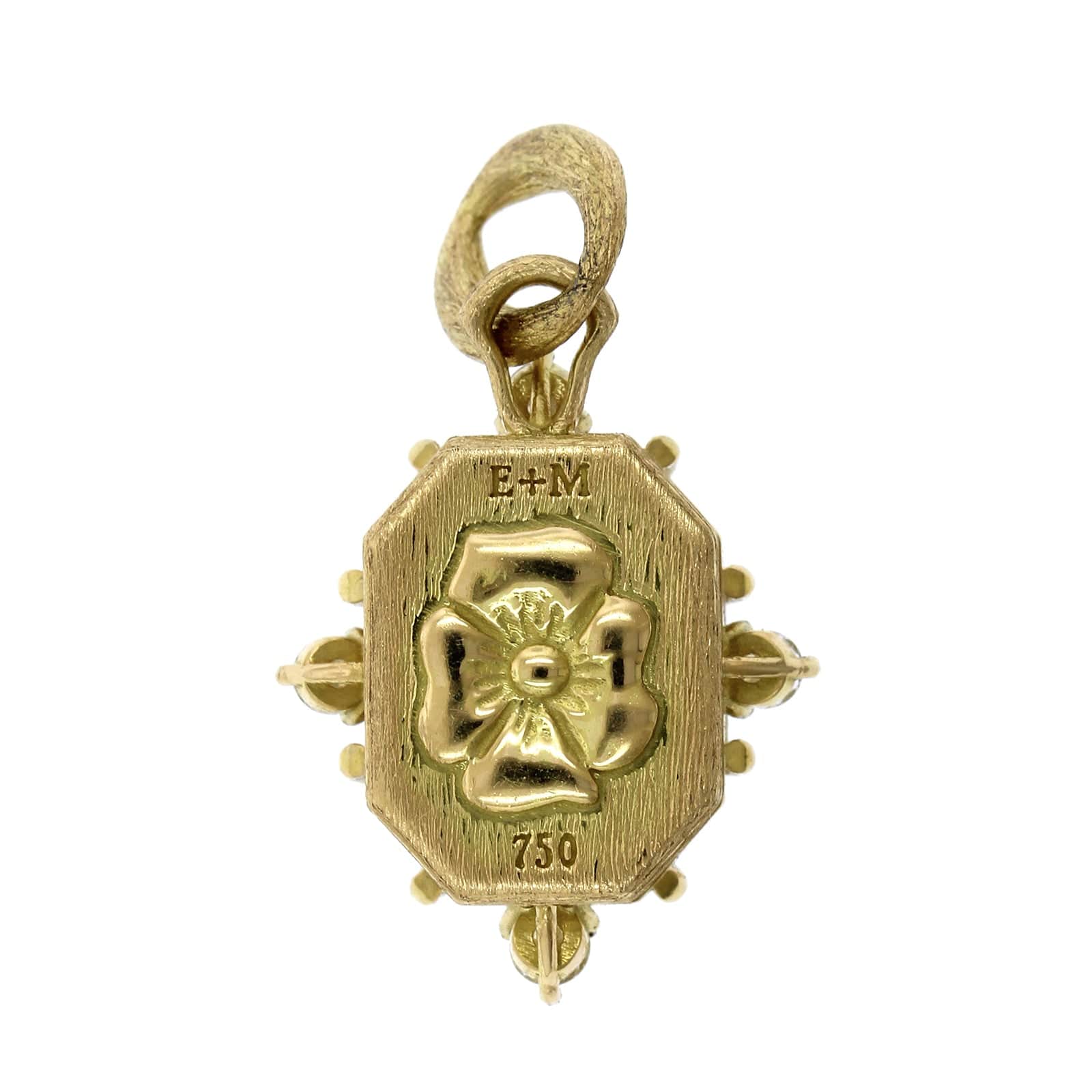 18K Yellow Gold Hummingbird Diamond Charm - Image 2