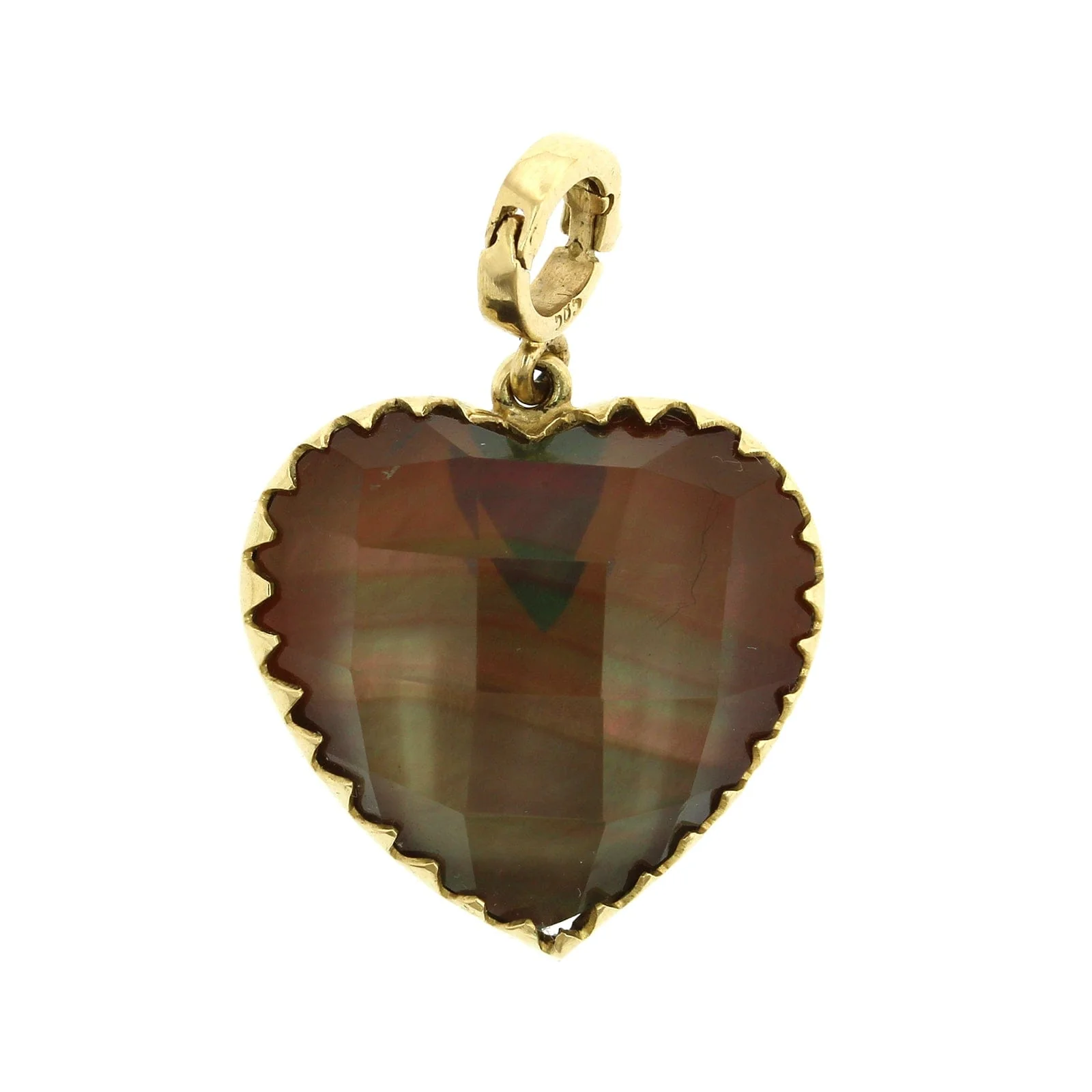 Christina Alexiou 14K Yellow Gold Labradorite Heart Pendant