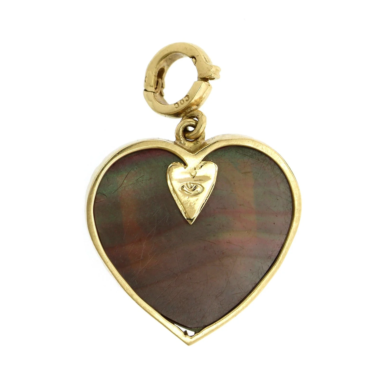 Christina Alexiou 14K Yellow Gold Labradorite Heart Pendant - Image 2
