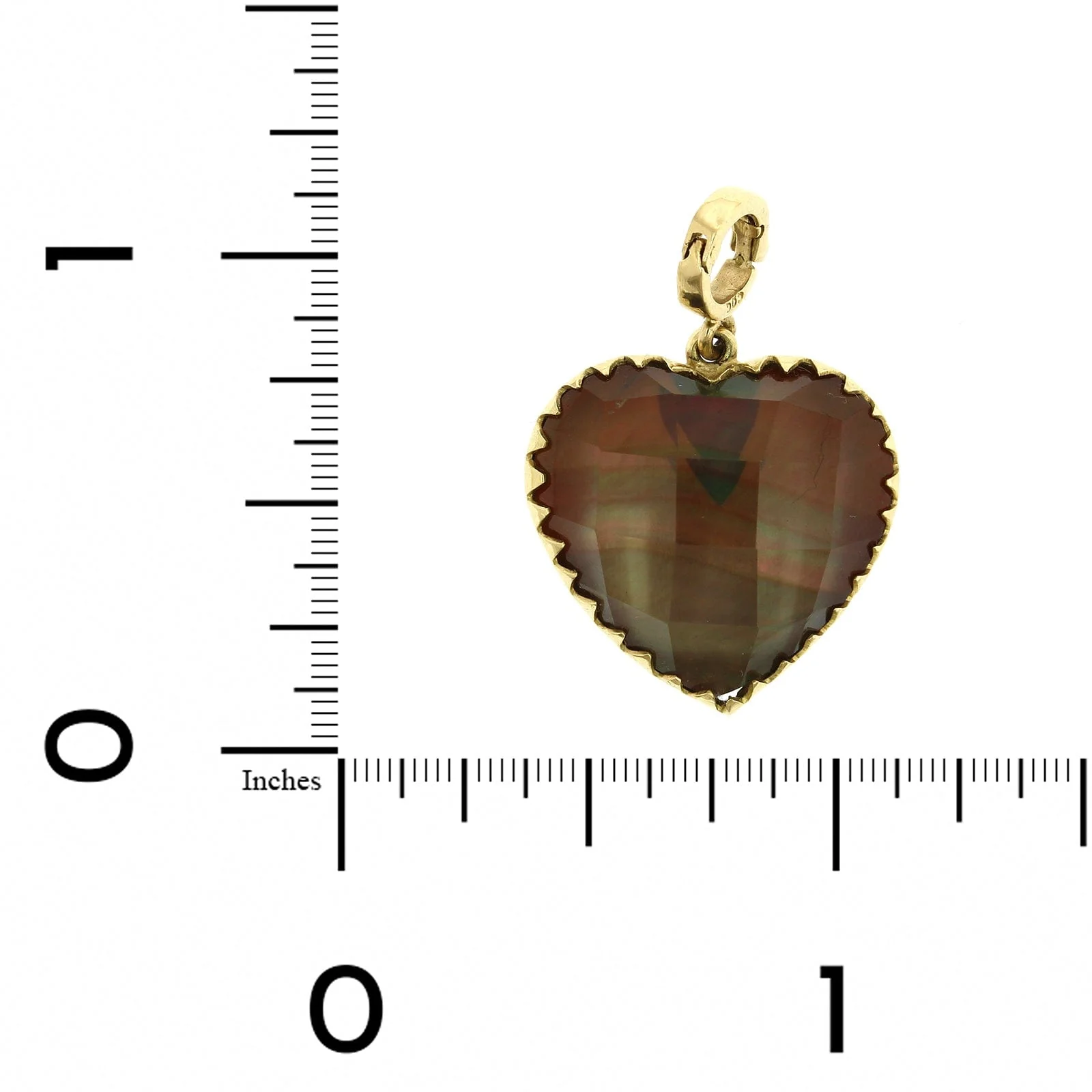 Christina Alexiou 14K Yellow Gold Labradorite Heart Pendant - Image 3