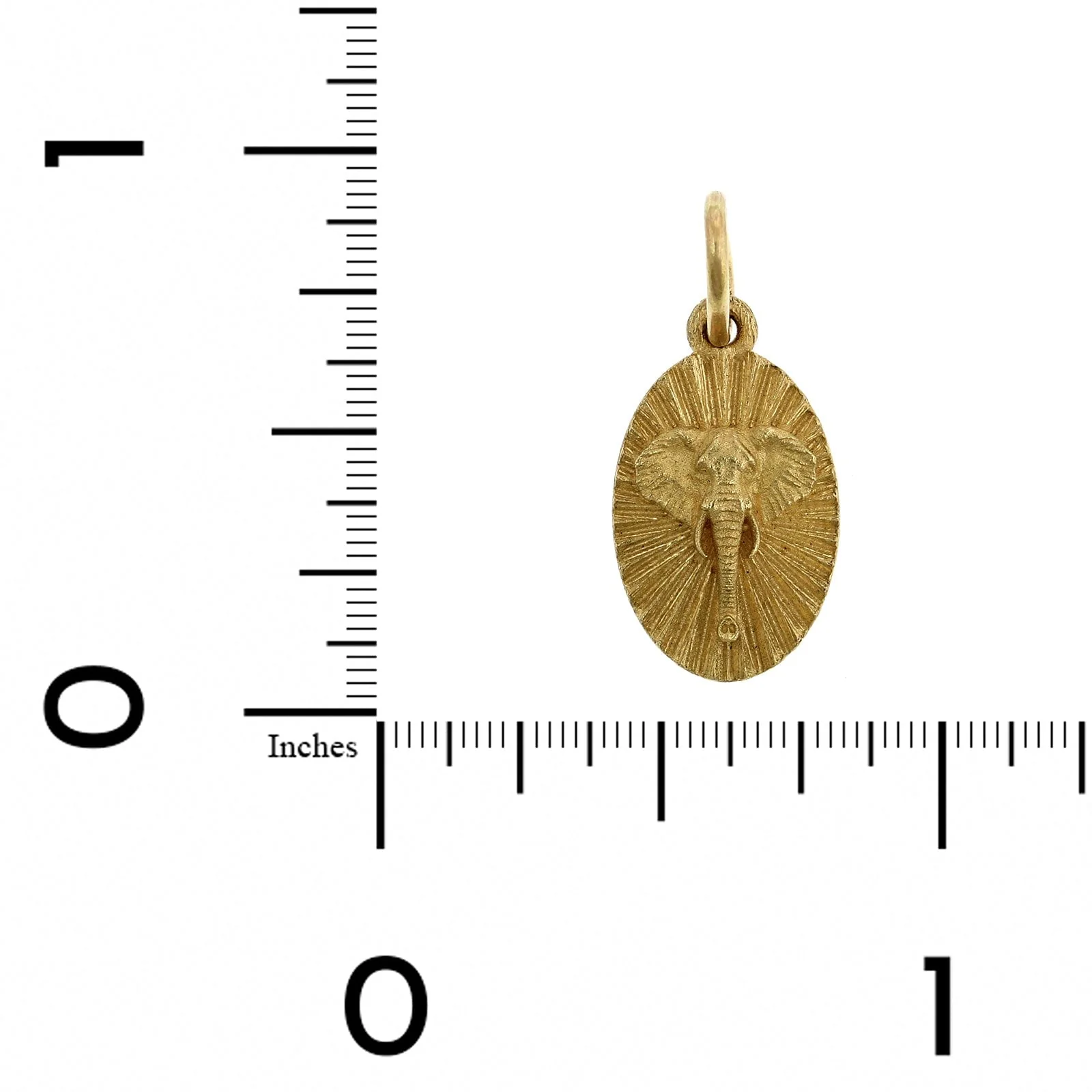 18K Yellow Gold Baby Ruche Elephant Charm - Image 3